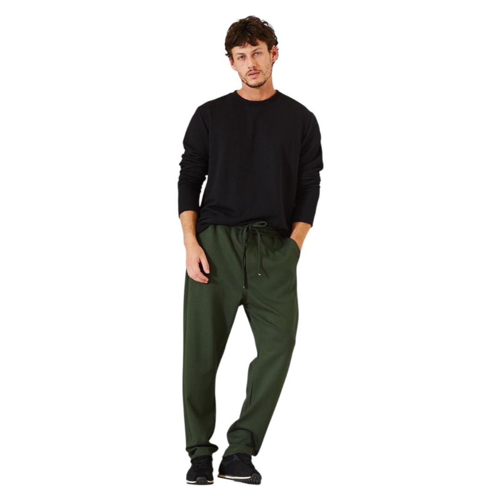 Calça Jogger Masculina com Bolsos Faca Triton Verde Jamaica