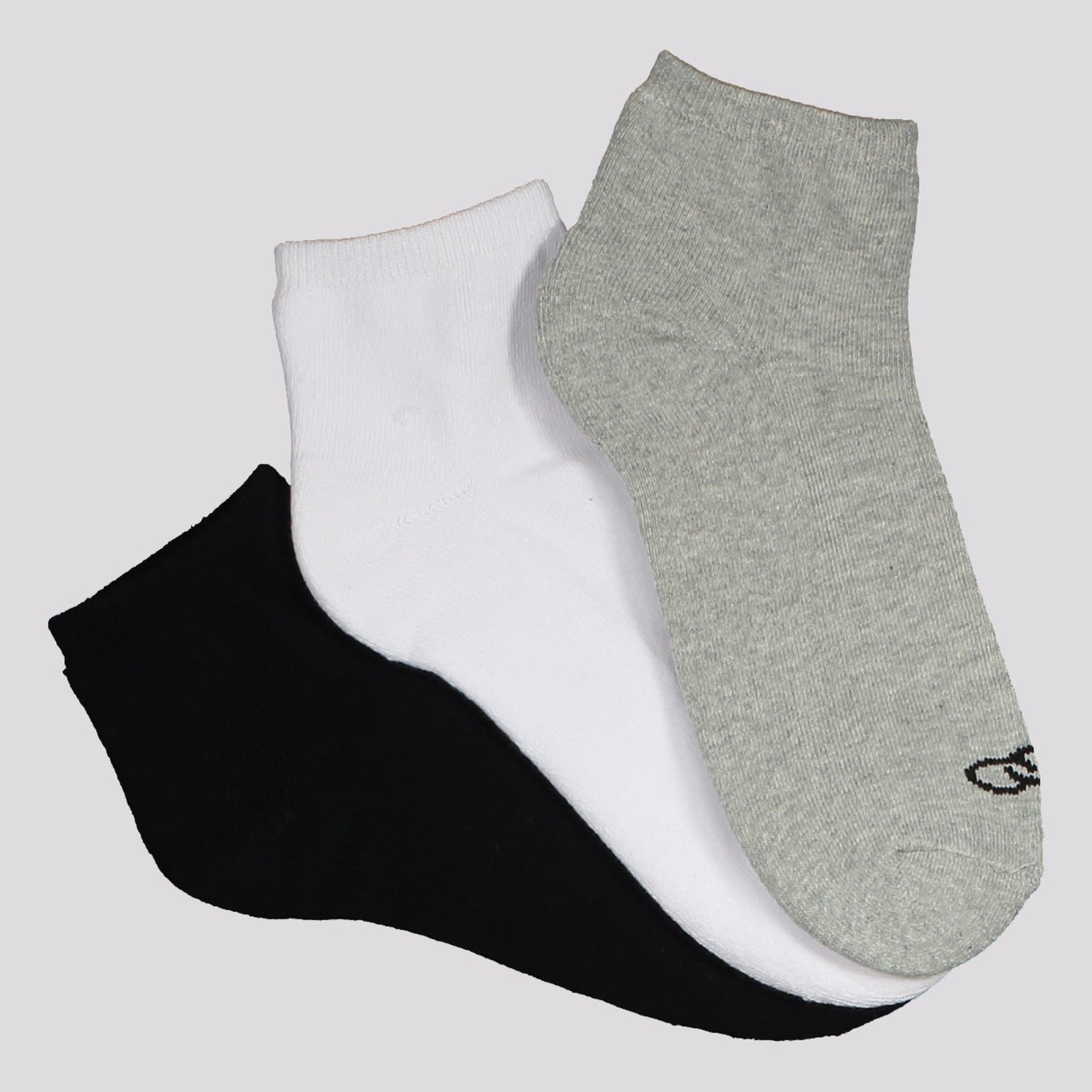 Vista 2 Kit Meia Olympikus Tripack Cano Curto Branca, Cinza e Preta branco OLYMPIKUS branco