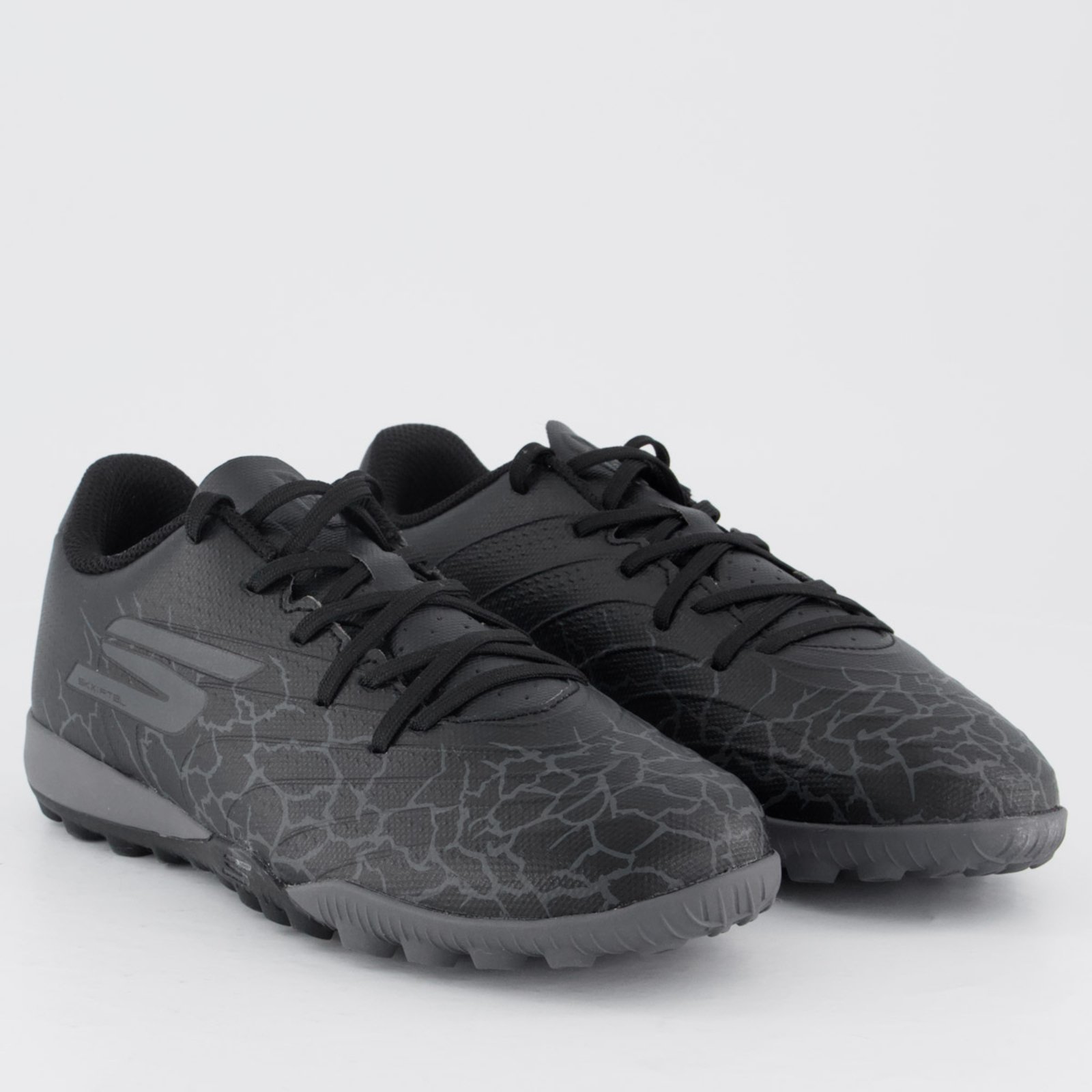 Vista 3 Chuteira Skechers Youth JR Society Preta preto Skechers preto
