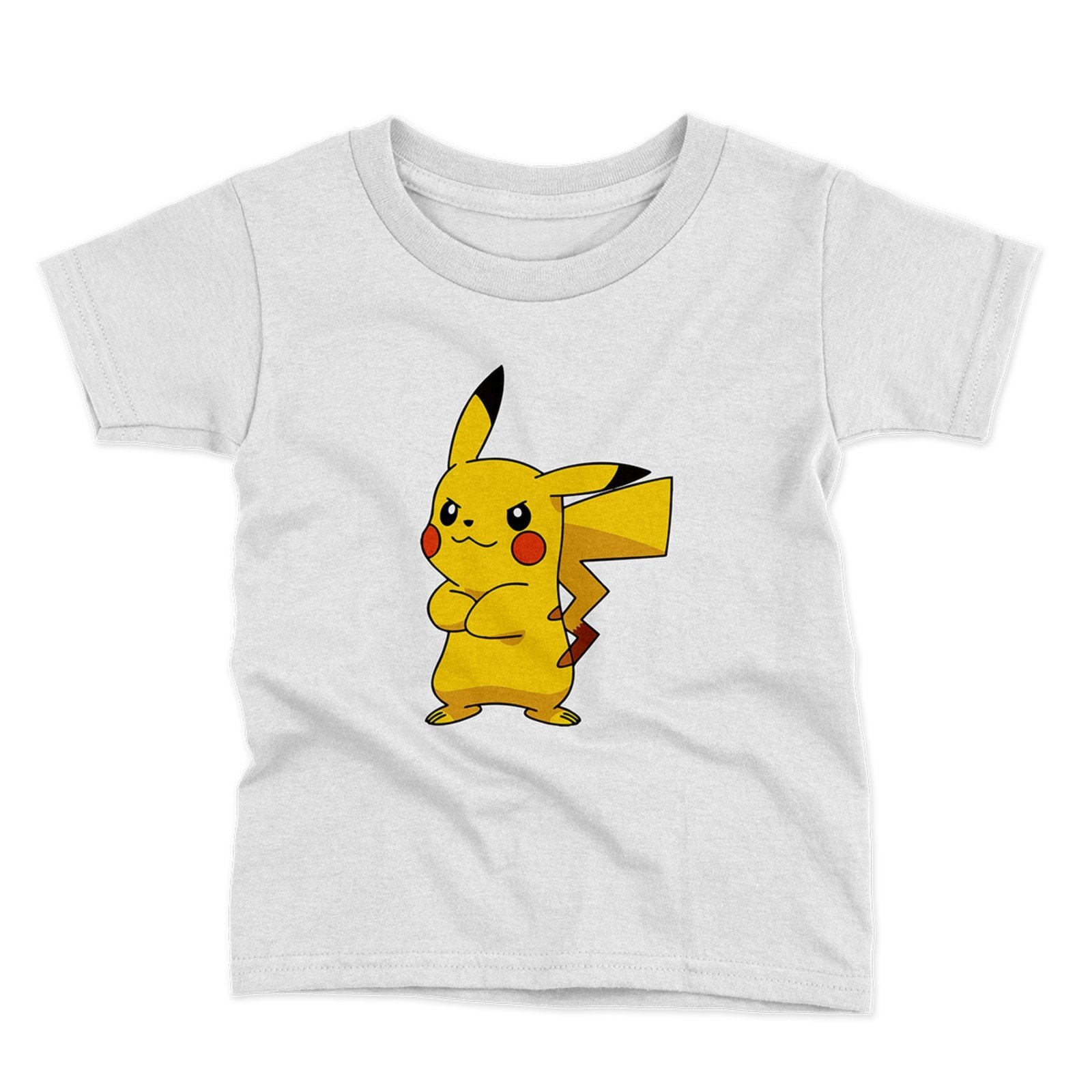Infantil – Camiseta Menino ou Menina Manga Curta Estampada Algodão Conforto Moda Verão Personagens Picachu Amarelo