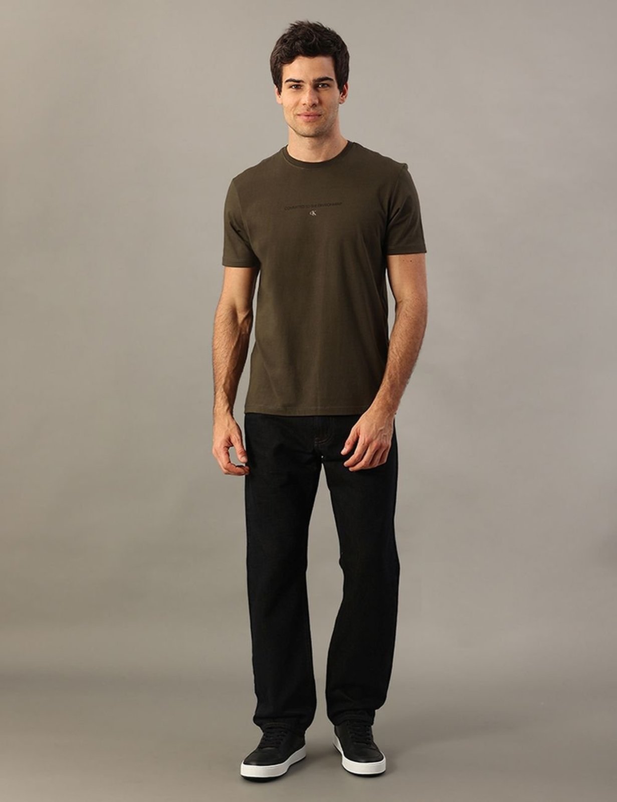 Camiseta Manga Curta Comitted To The Environment - Militar Calvin Klein Jeans