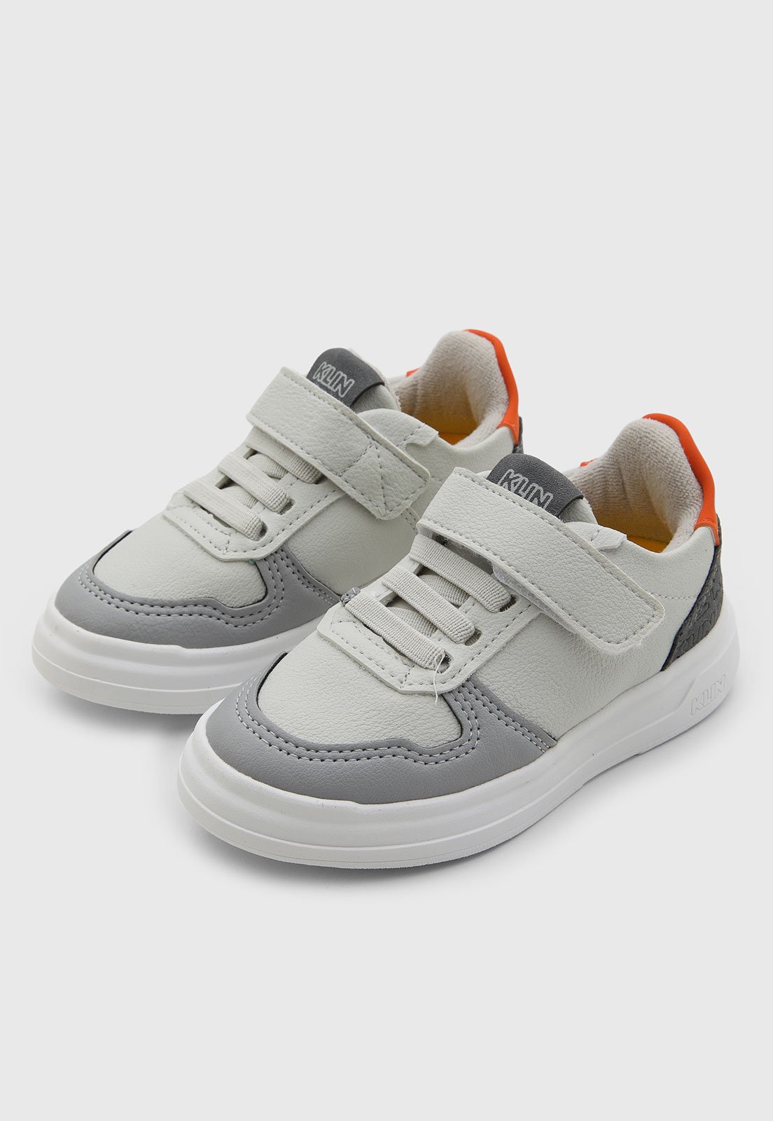 Infantil - Tênis Klin Cano Baixo em Velcro Cinza