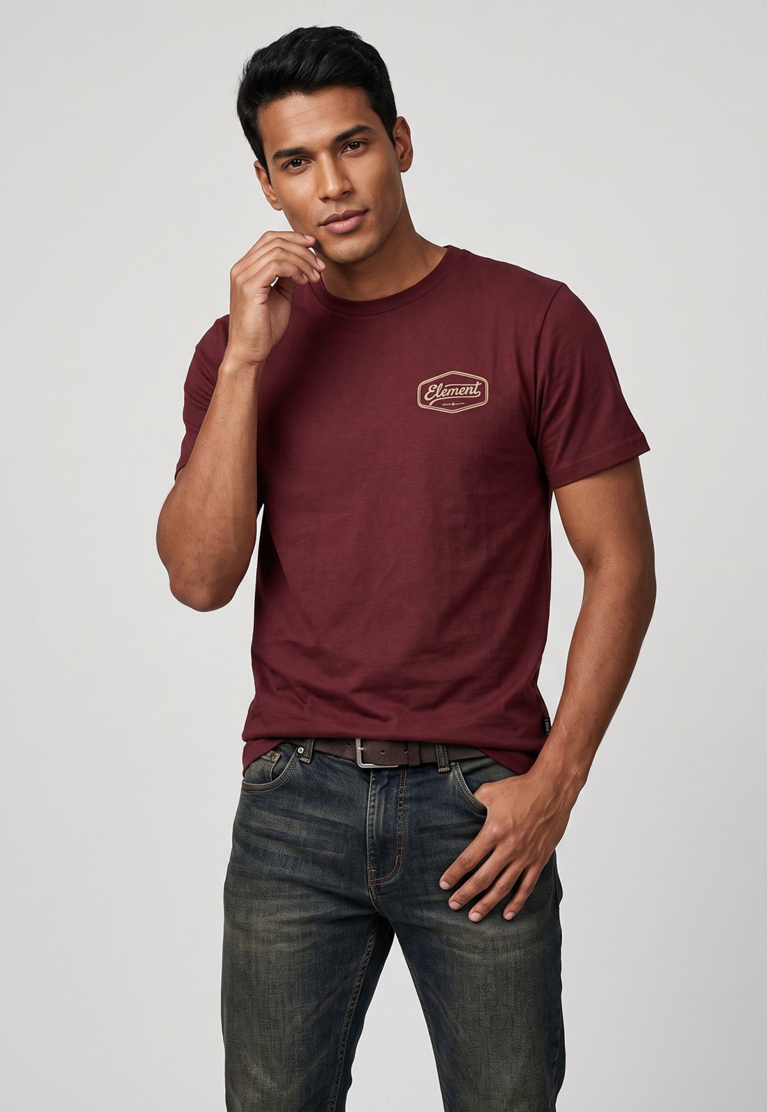 Camiseta Masculina Element Craft Vinho