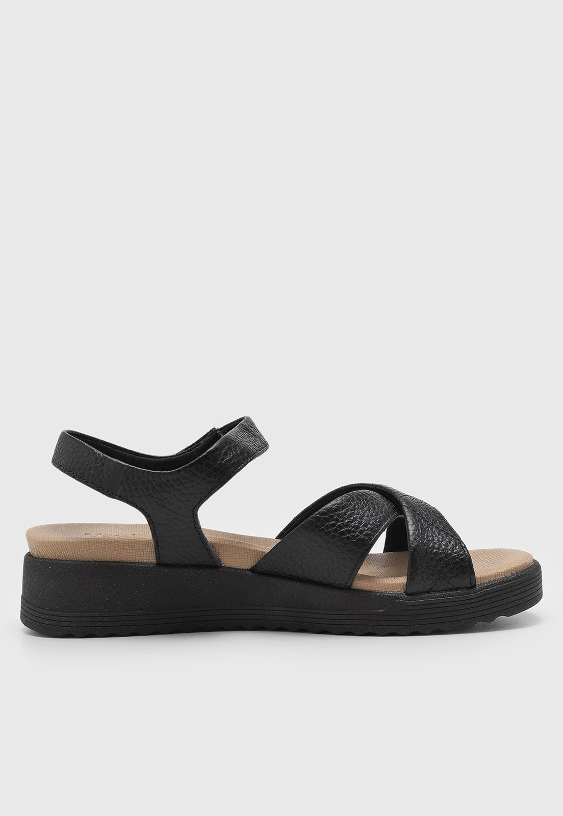 Vista 3 Sandália Feminina Usaflex Tiras Cruzadas Preta preto Usaflex preto