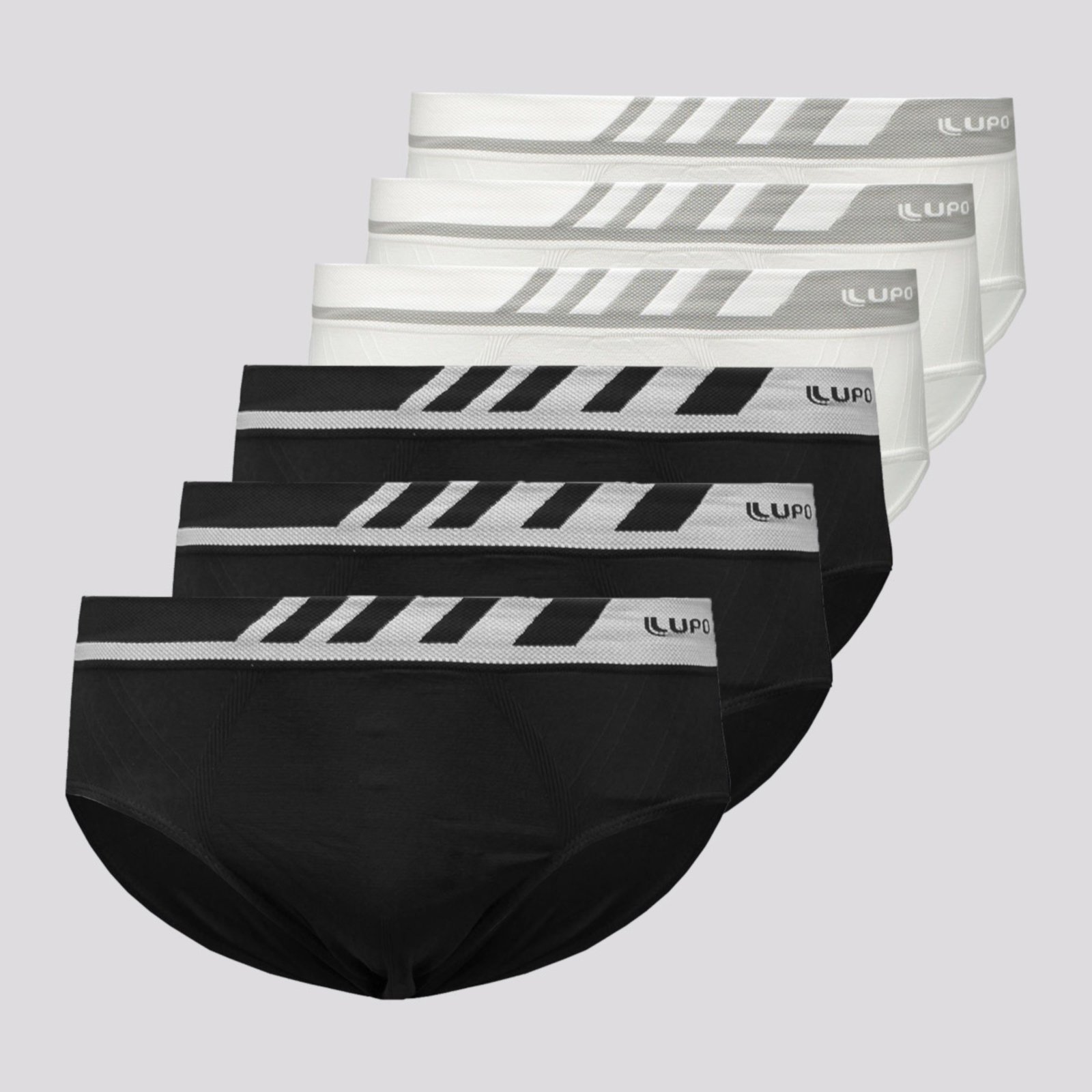 Kit de 6 Cuecas Slip Lupo Microfiber Sem Costura