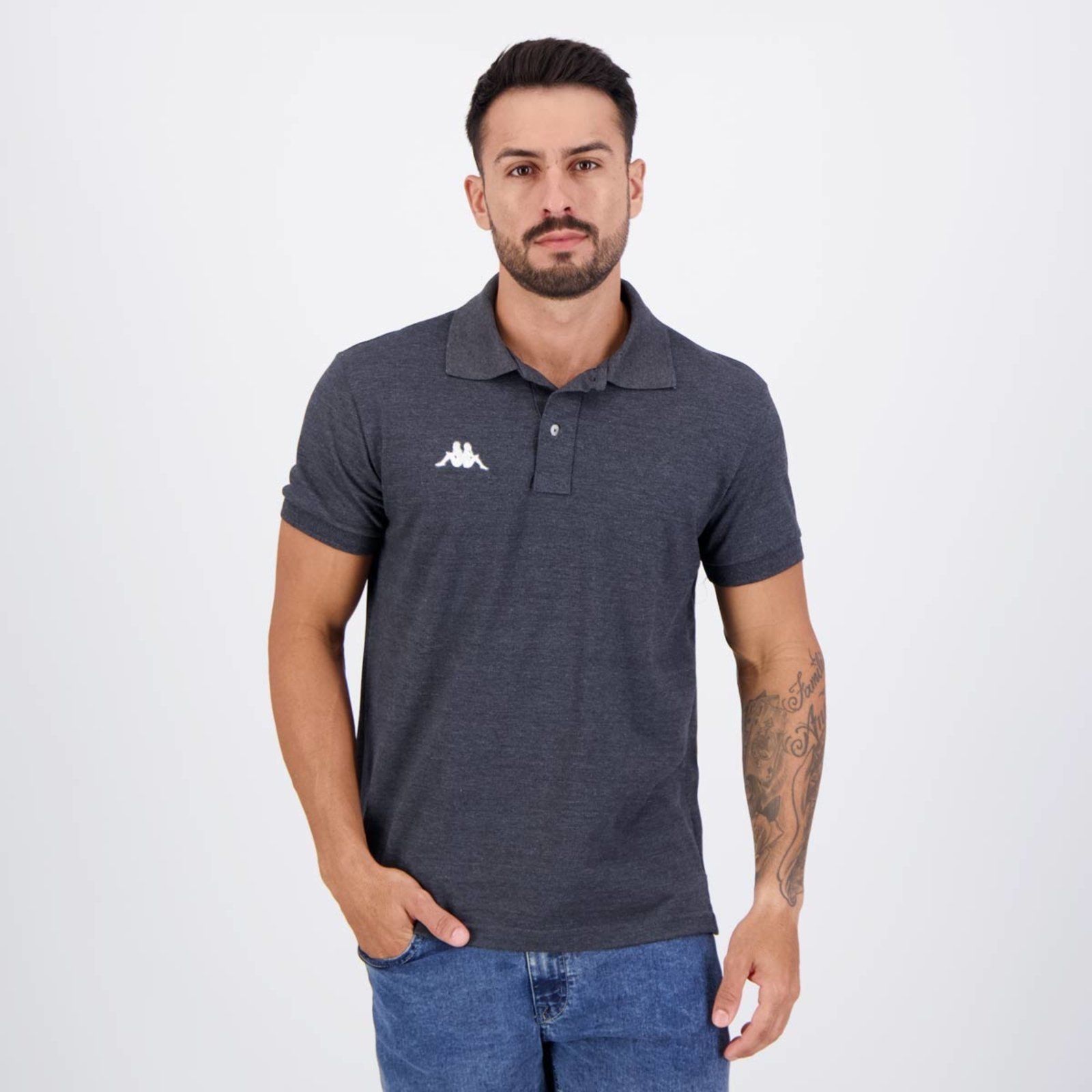 Polo Kappa Essential Sport Cinza Escuro