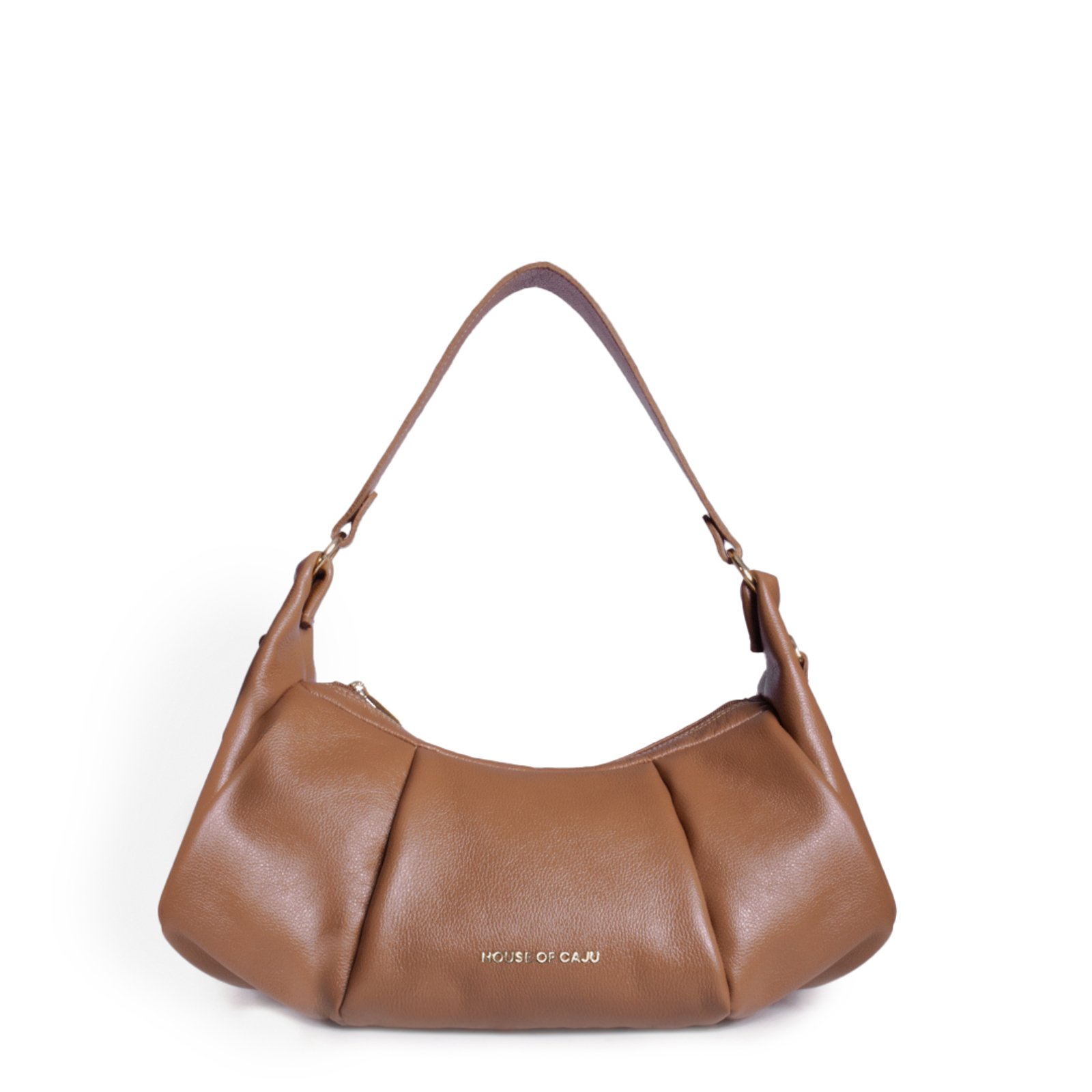 Bolsa Feminina Em Couro Tiracolo Caramelo “Keyti Rodrigues Bianchi”