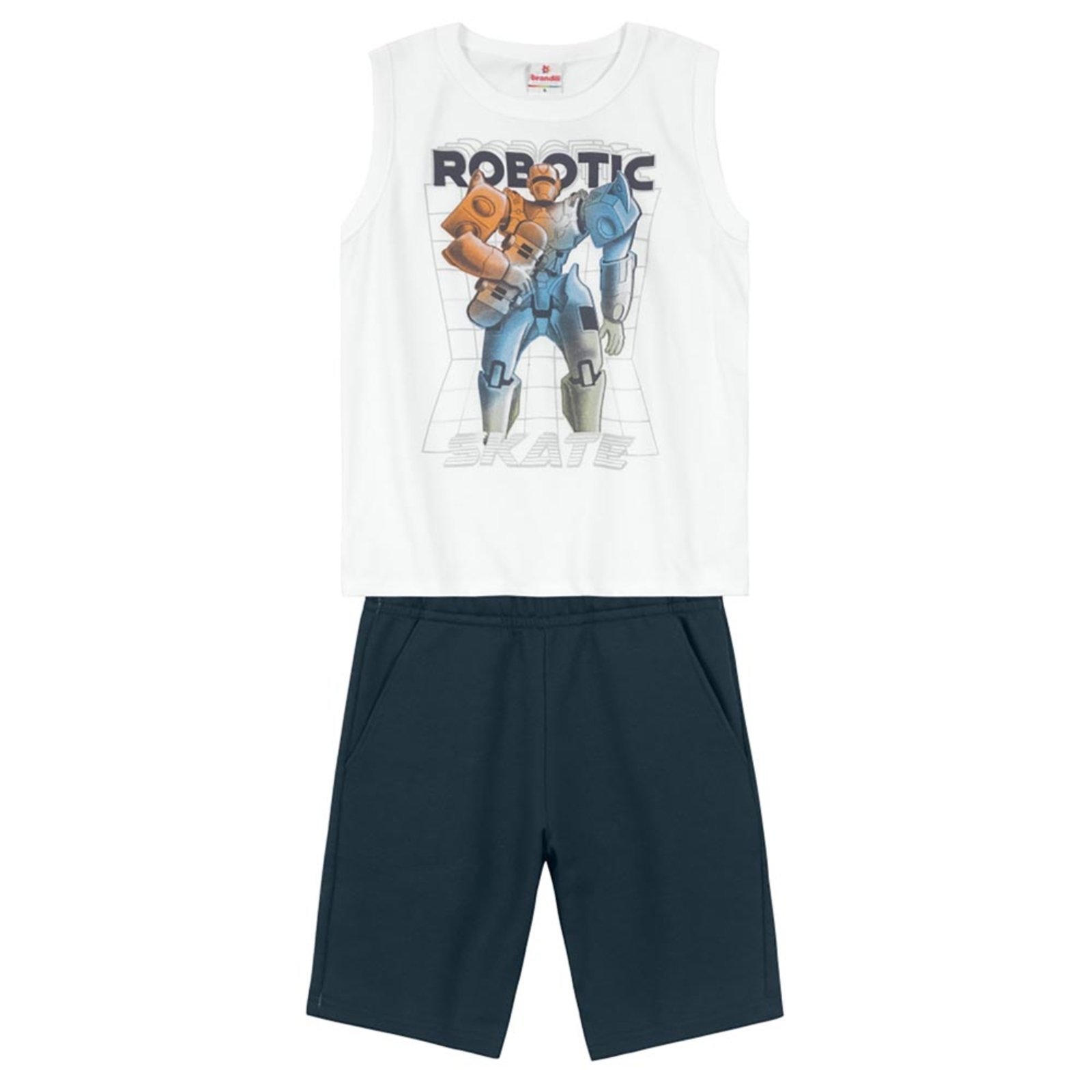 Infantil - Conjunto Menino Robô Branco Brandili Incolor