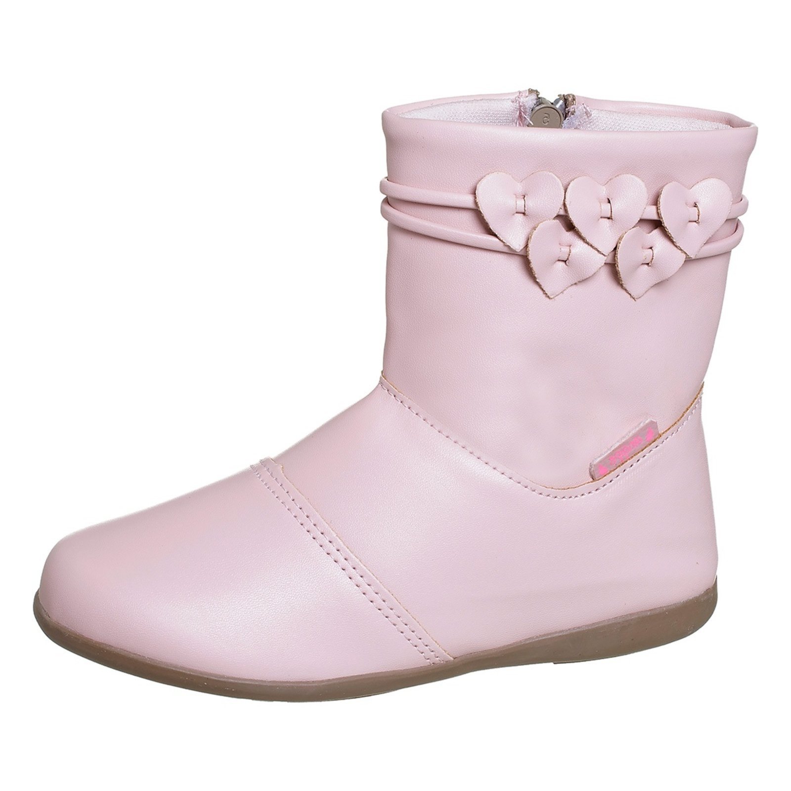 Infantil – Bota Coturno Menina Com Corações Angipé Rosa