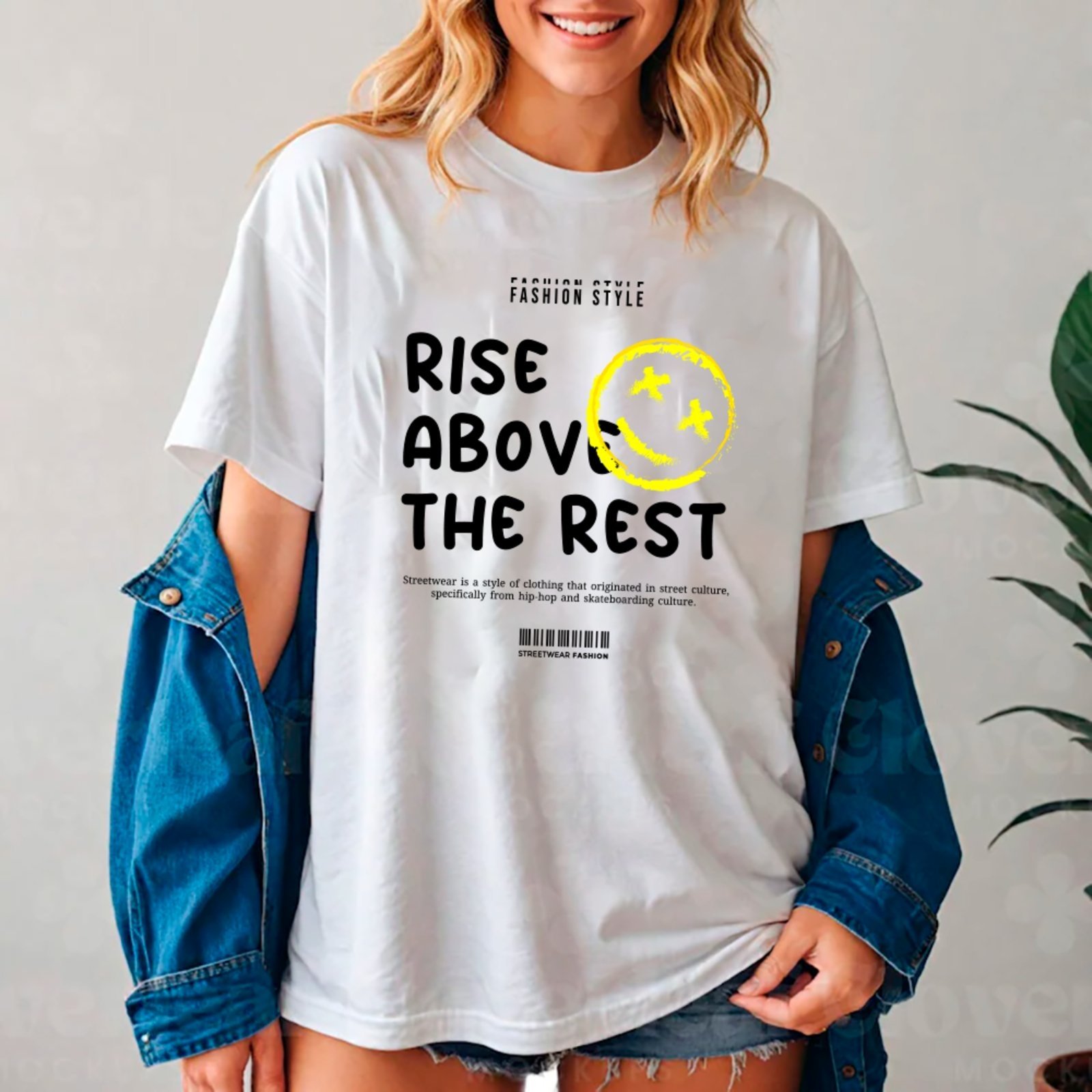 Camiseta Ousy Unissex Rise Above The Rest Fashion Style Básica Branco