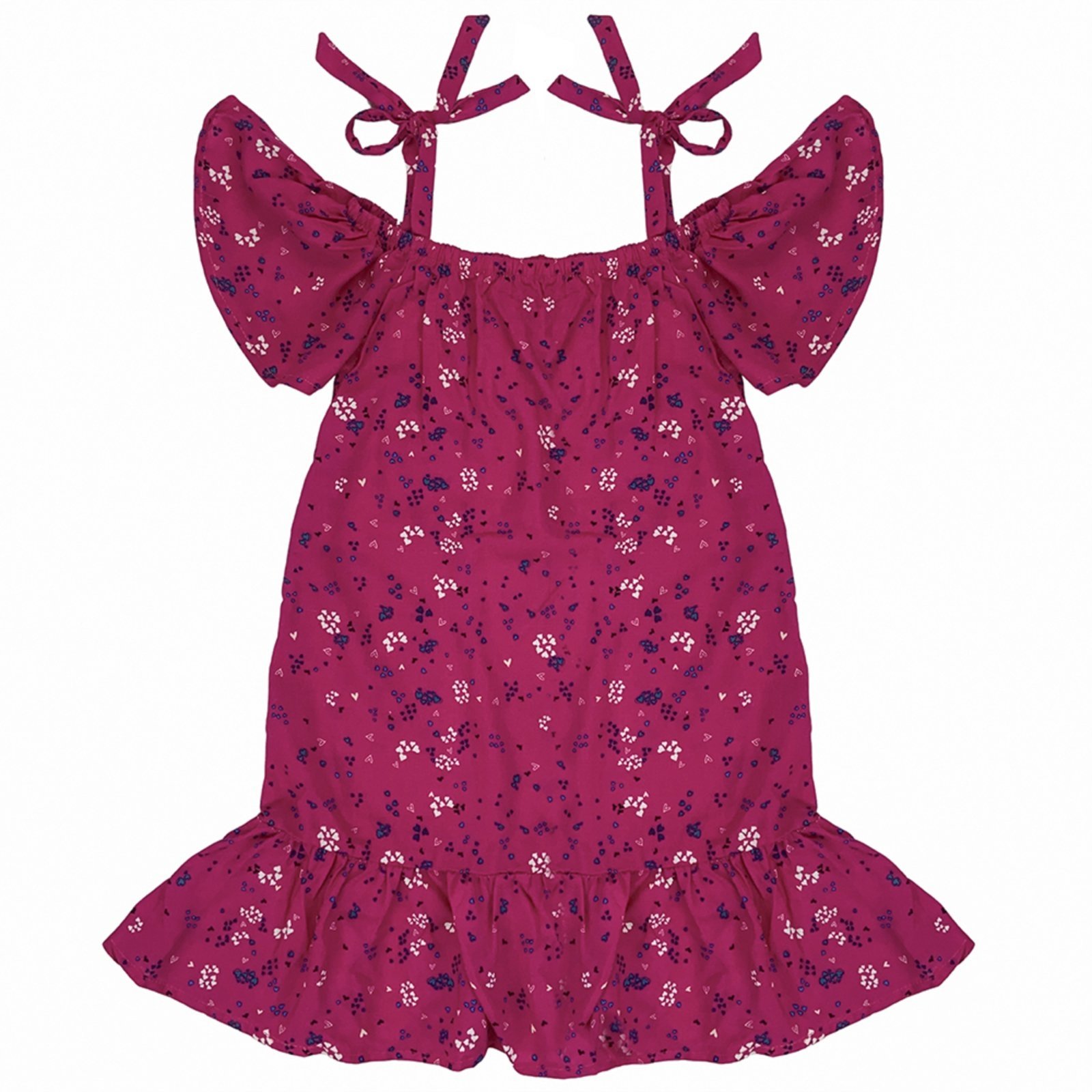 Infantil – Vestido Juvenil Look Jeans Viscose Estampada