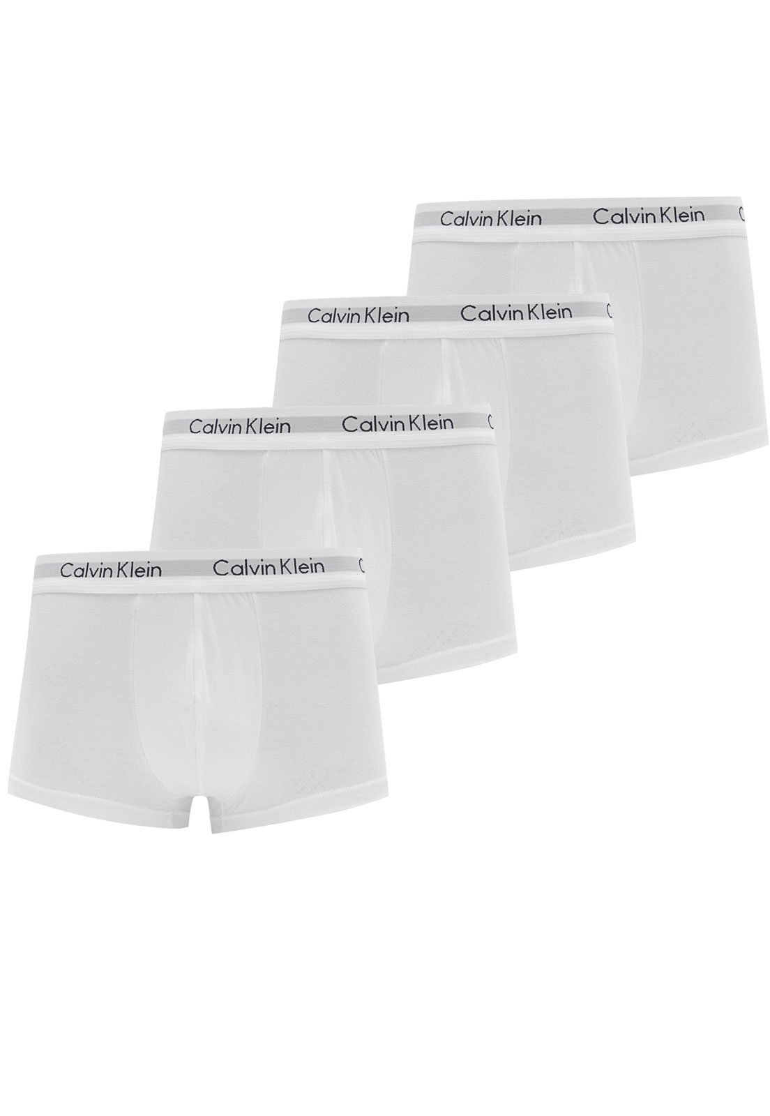Kit 4pçs Cueca Calvin Klein Underwear Boxer Lettering Branco