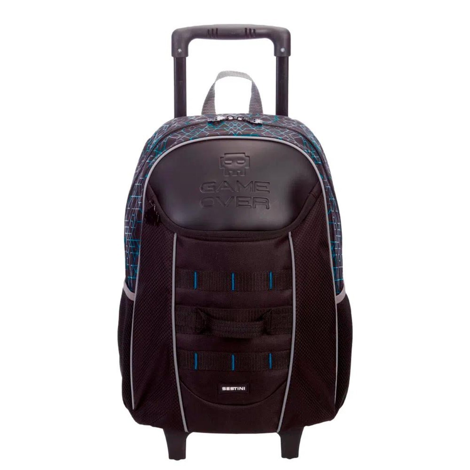 Vista 2 Infantil - Mochila Sestini Com Rodinhas X Game Over Preto incolor Sestini incolor