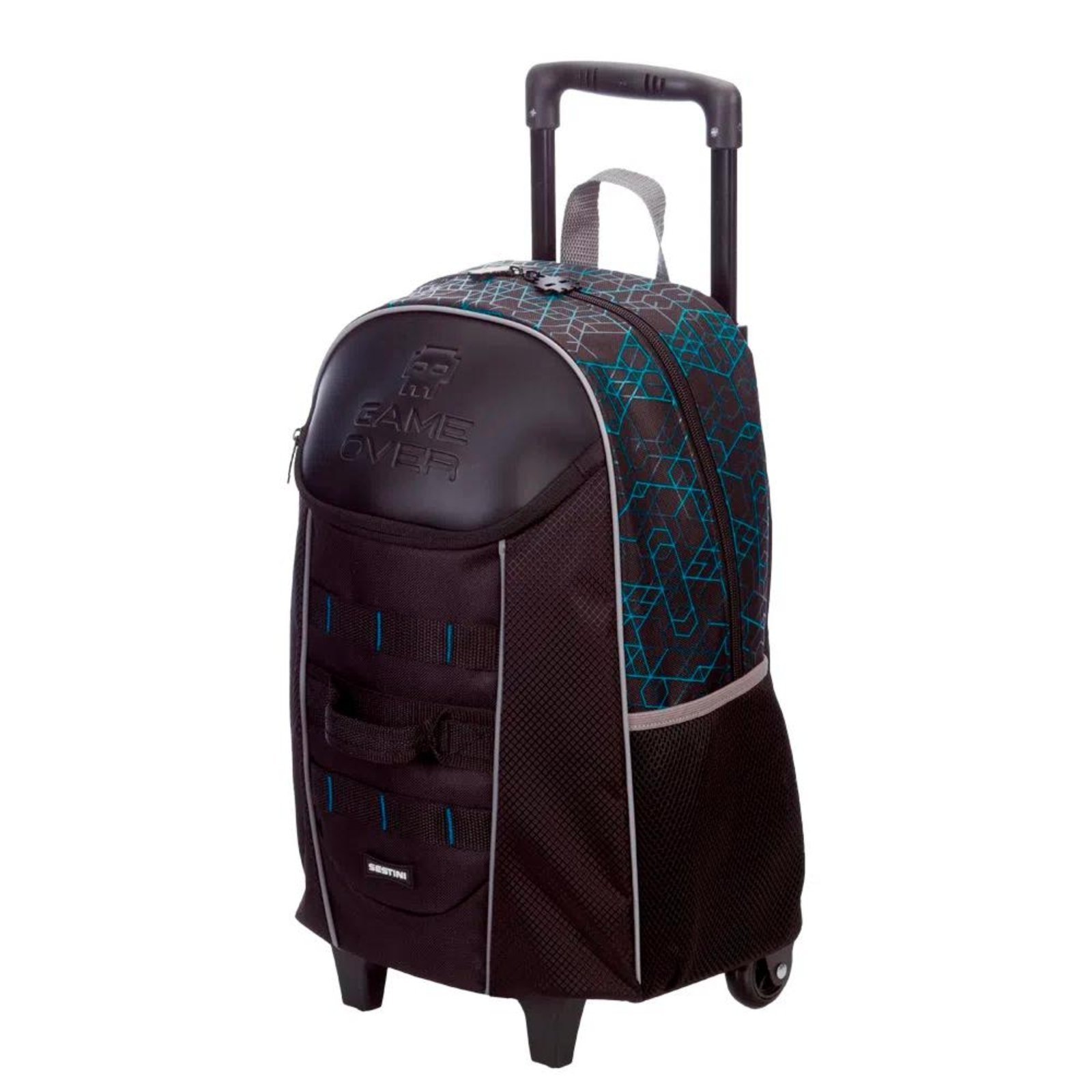 Vista 3 Infantil - Mochila Sestini Com Rodinhas X Game Over Preto incolor Sestini incolor
