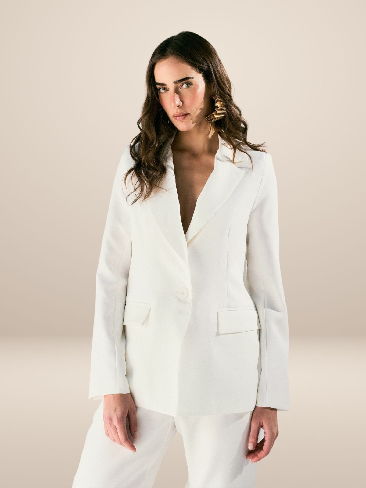 Blazer Via Lessa Paris Alfaiataria Alongado Off White