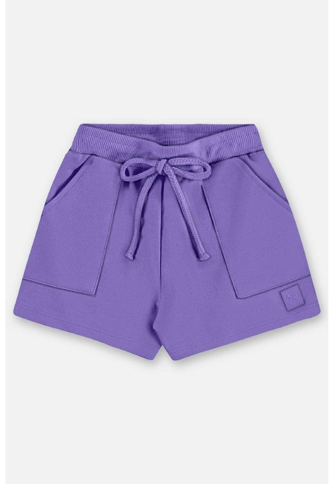 Infantil - Shorts em Moletom Feminino Up Baby Roxo