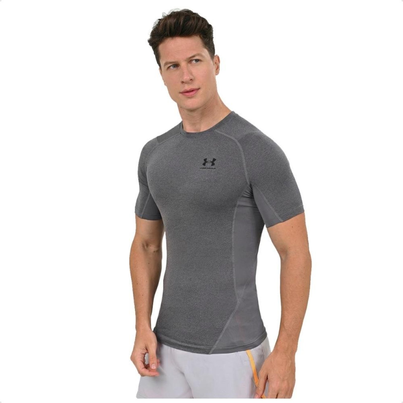 Camiseta Compressão Under Armour HG Masculina Cinza