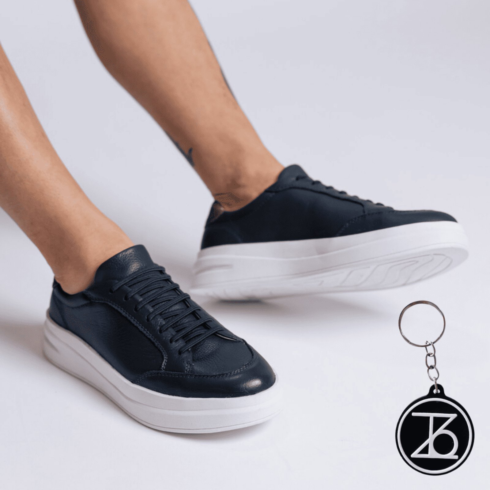 Tênis Sapatênis Casual Masculino Matteo Thezb Couro Legítimo Conforto Leve + Brinde Chaveiro Thézb
