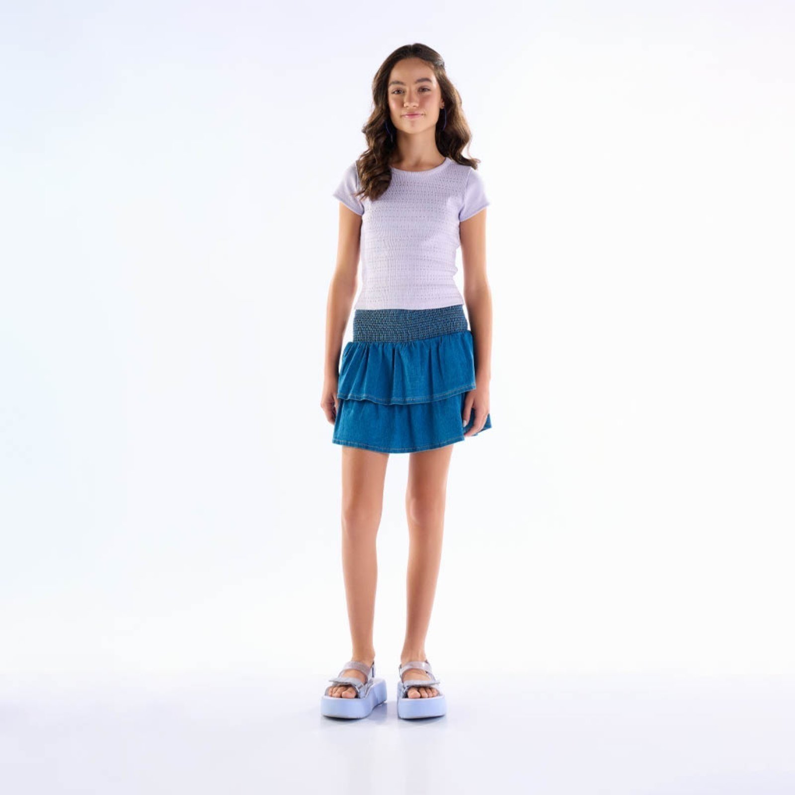 Infantil – Short Saia Juvenil Menina – Indigo Medio – 50818-1125 Azul