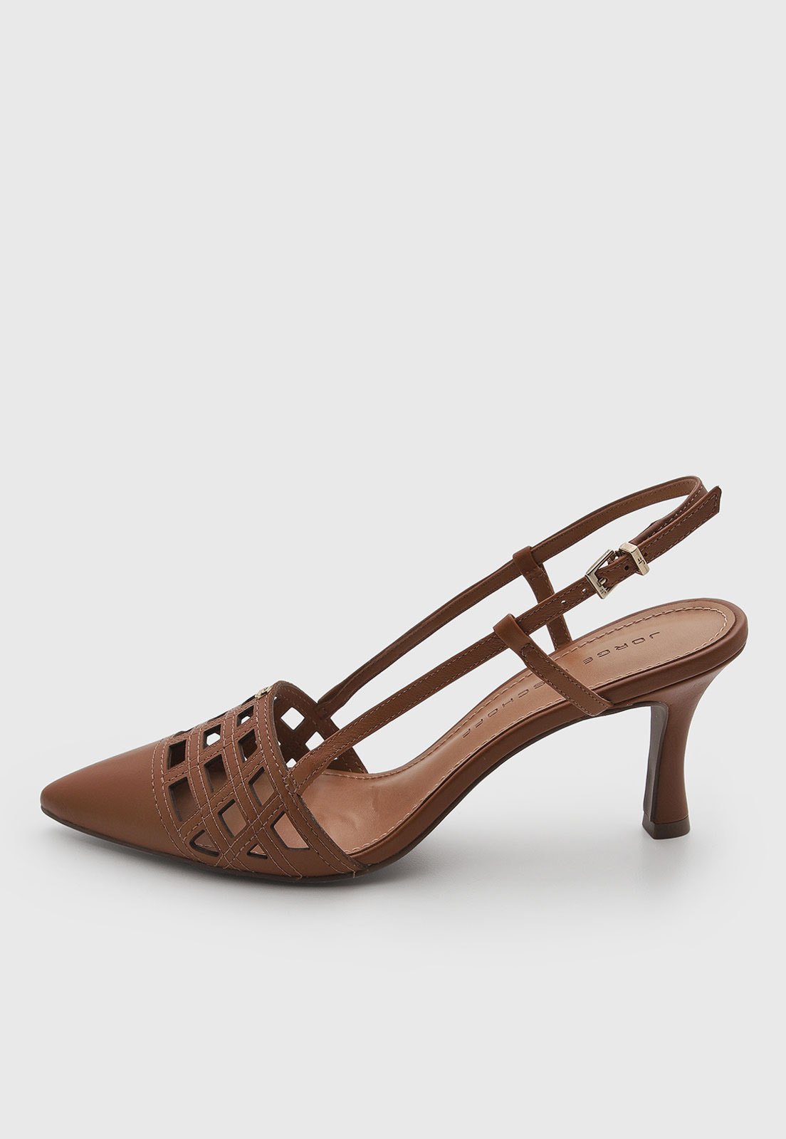 Scarpin Feminino Jorge Bischoff Couro Slingback Marrom