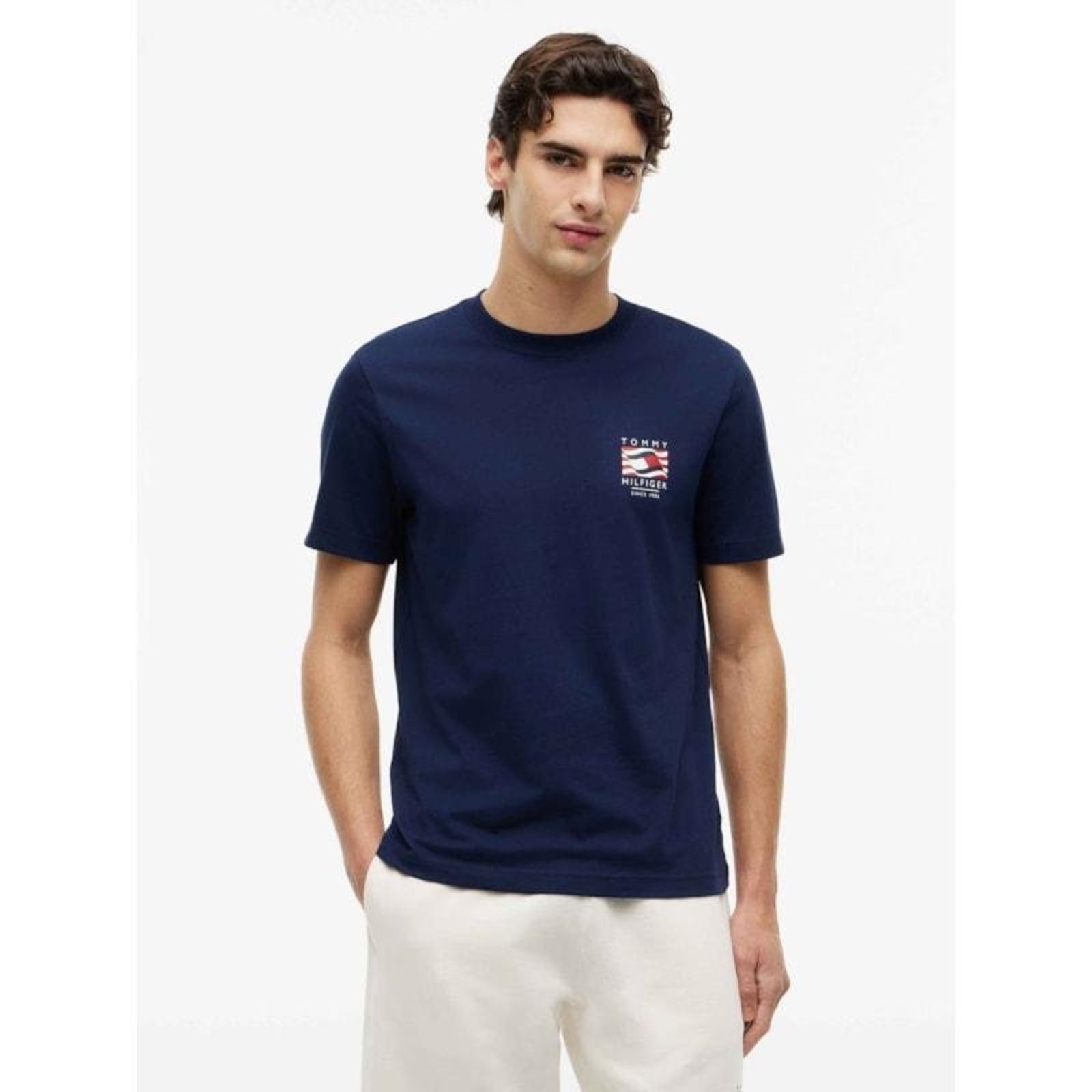Camiseta Bandeira Ondulada Azul Marinho