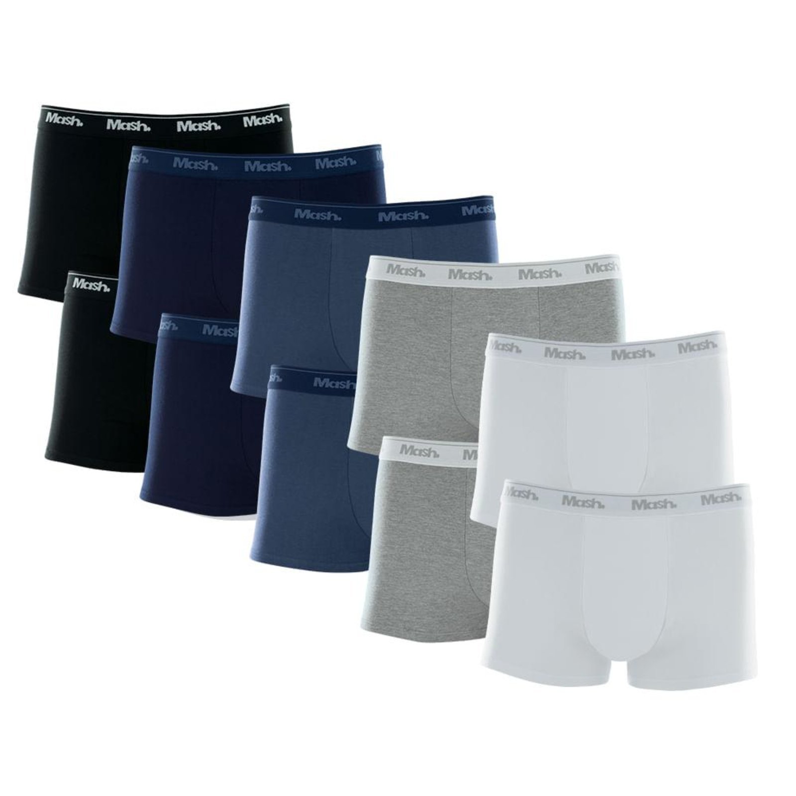 Kit Cueca Boxer Mash 10 Peças Masculina Algodão Elástico Sortido 01 Gg