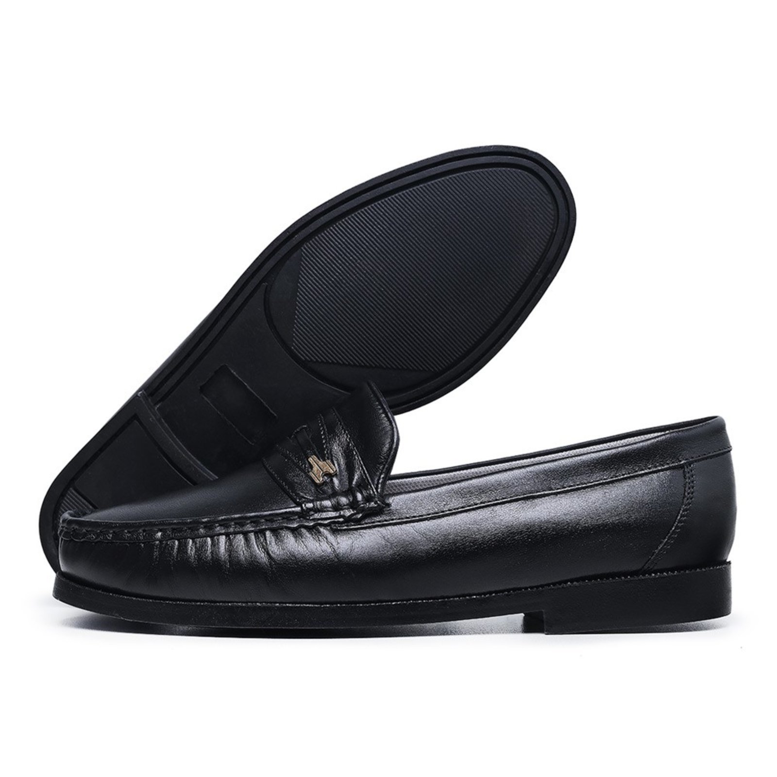 Sapato Mocassim Couro Masculino Confortável Lançamento Preto