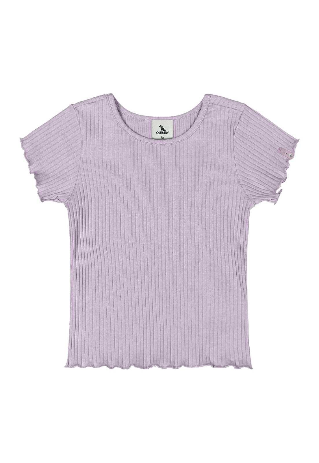 Infantil - Blusa em Ribana Canelada Menina Quimby Roxo