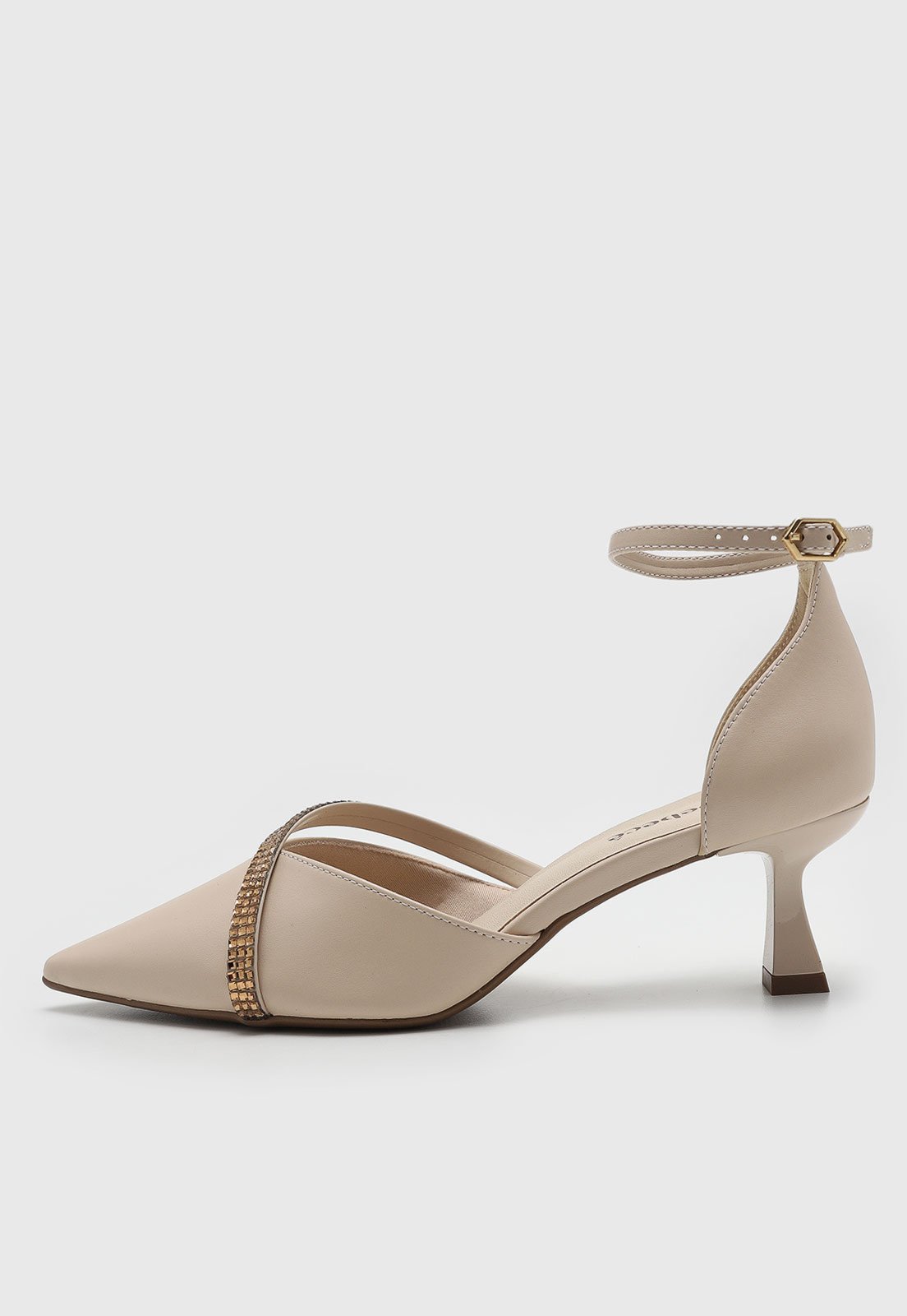 Vista 2 Scarpin Feminino cê Salto Baixo Ponta Fina BEBECÊ bege BEBECÊ bege