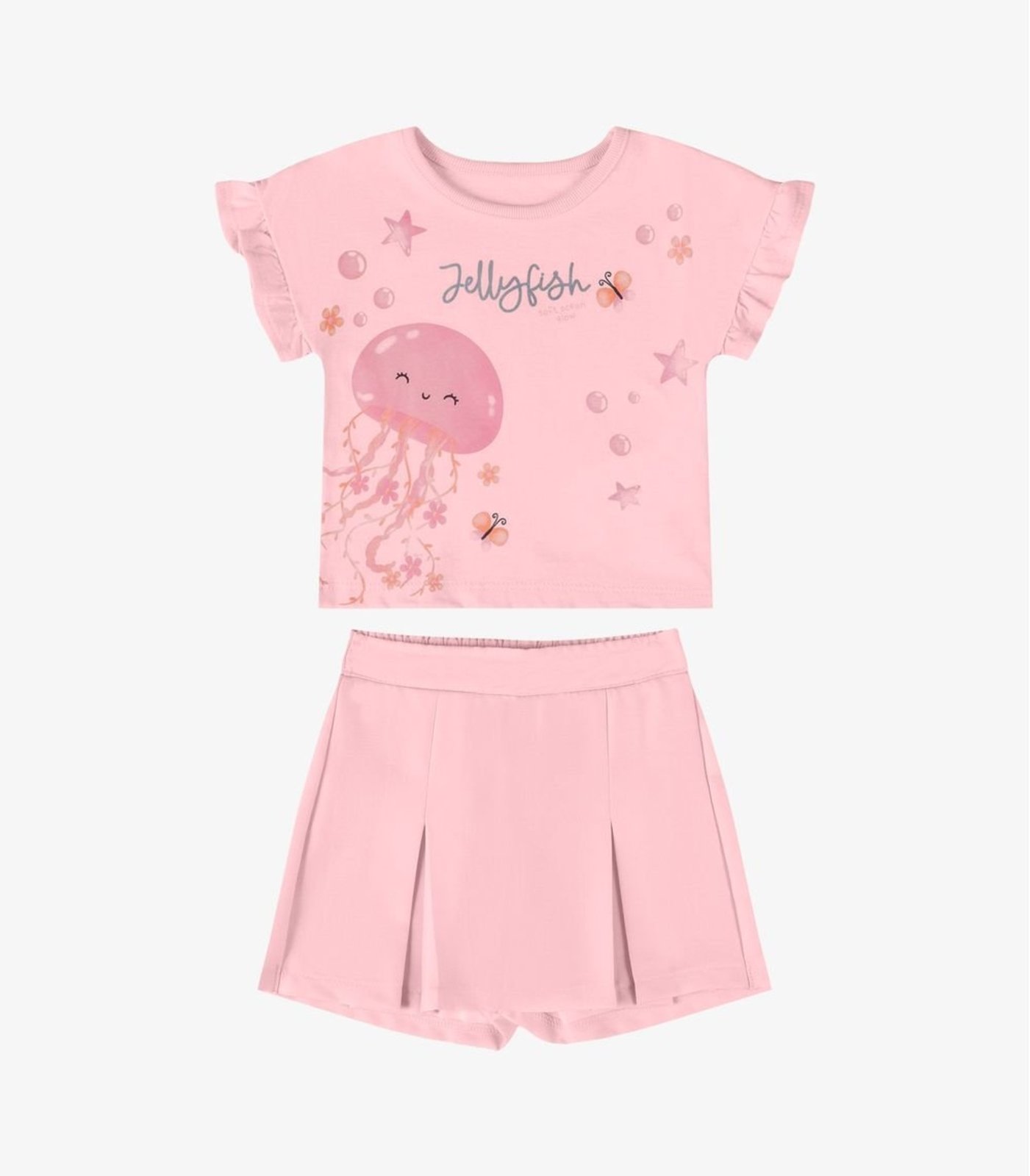 Infantil - Conjunto Verão Menina Com Foil Rovi Rosa