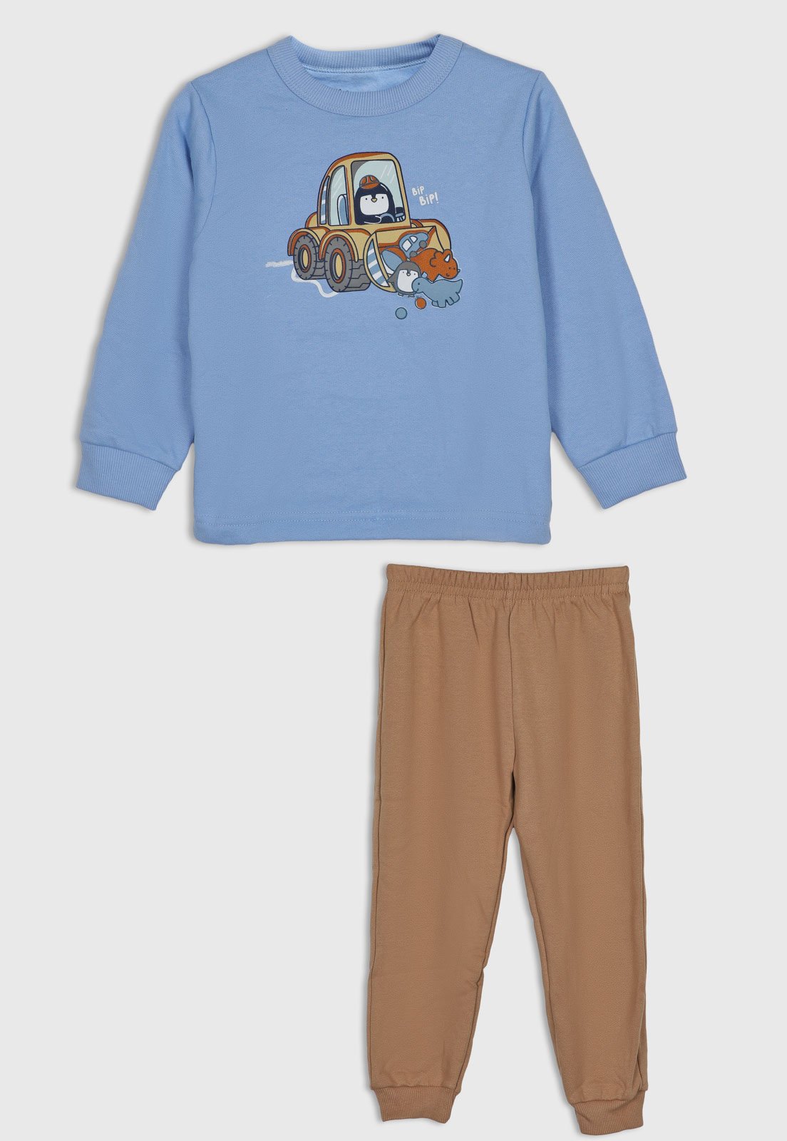 Conjunto Brandili Estampa Veículos Azul