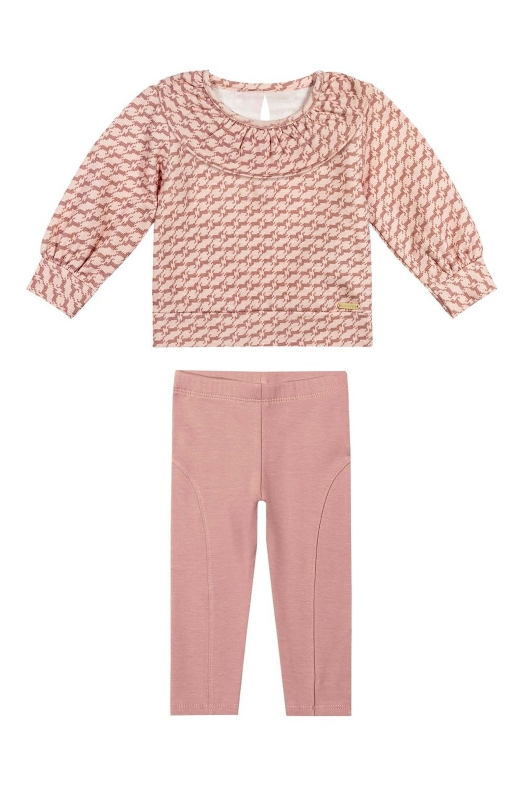Infantil - Conjunto Longo Menina Pied de Poule Colorittá Rosa