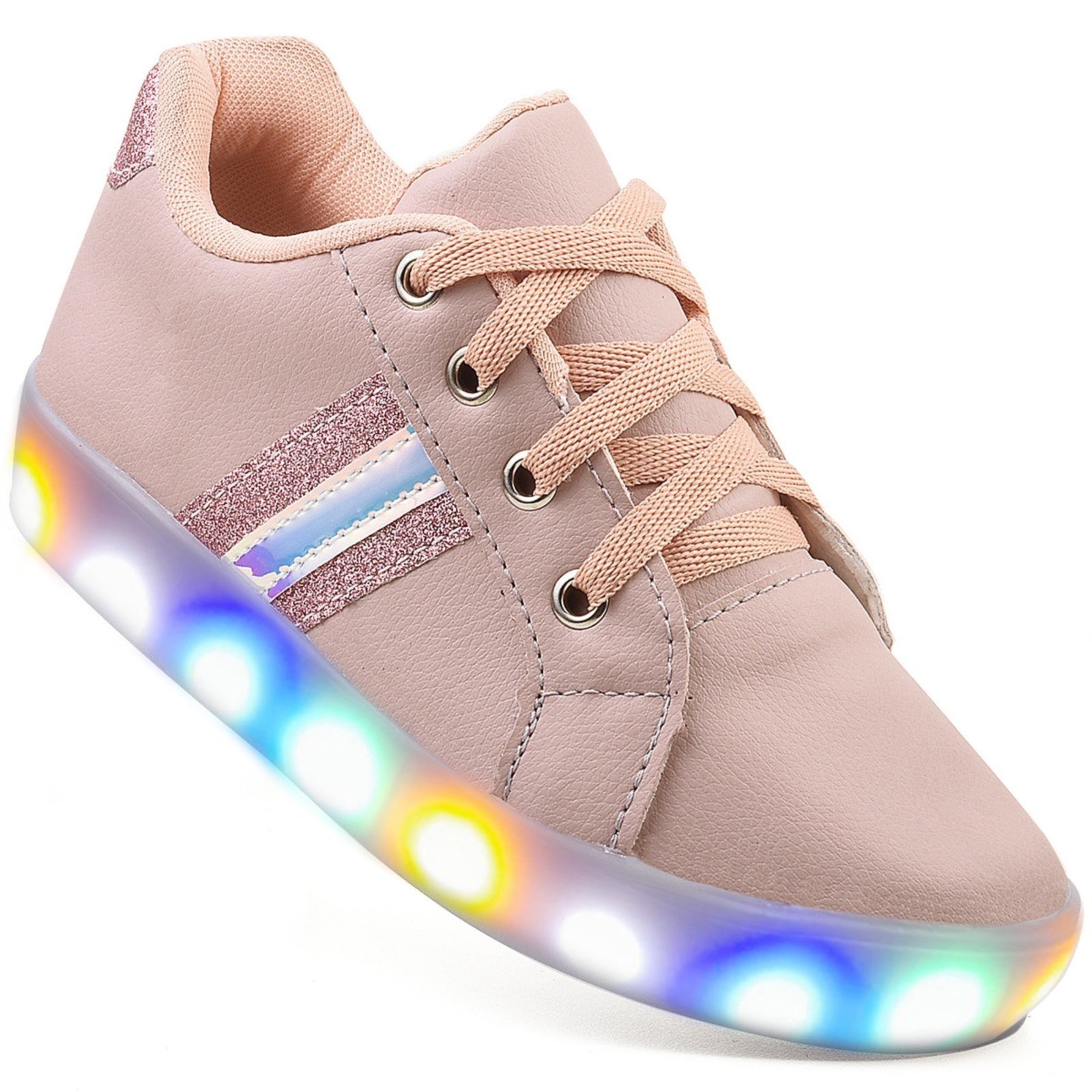 Infantil – Tenis Feminino de Led Glitter Moda Bloguerinha Meninas