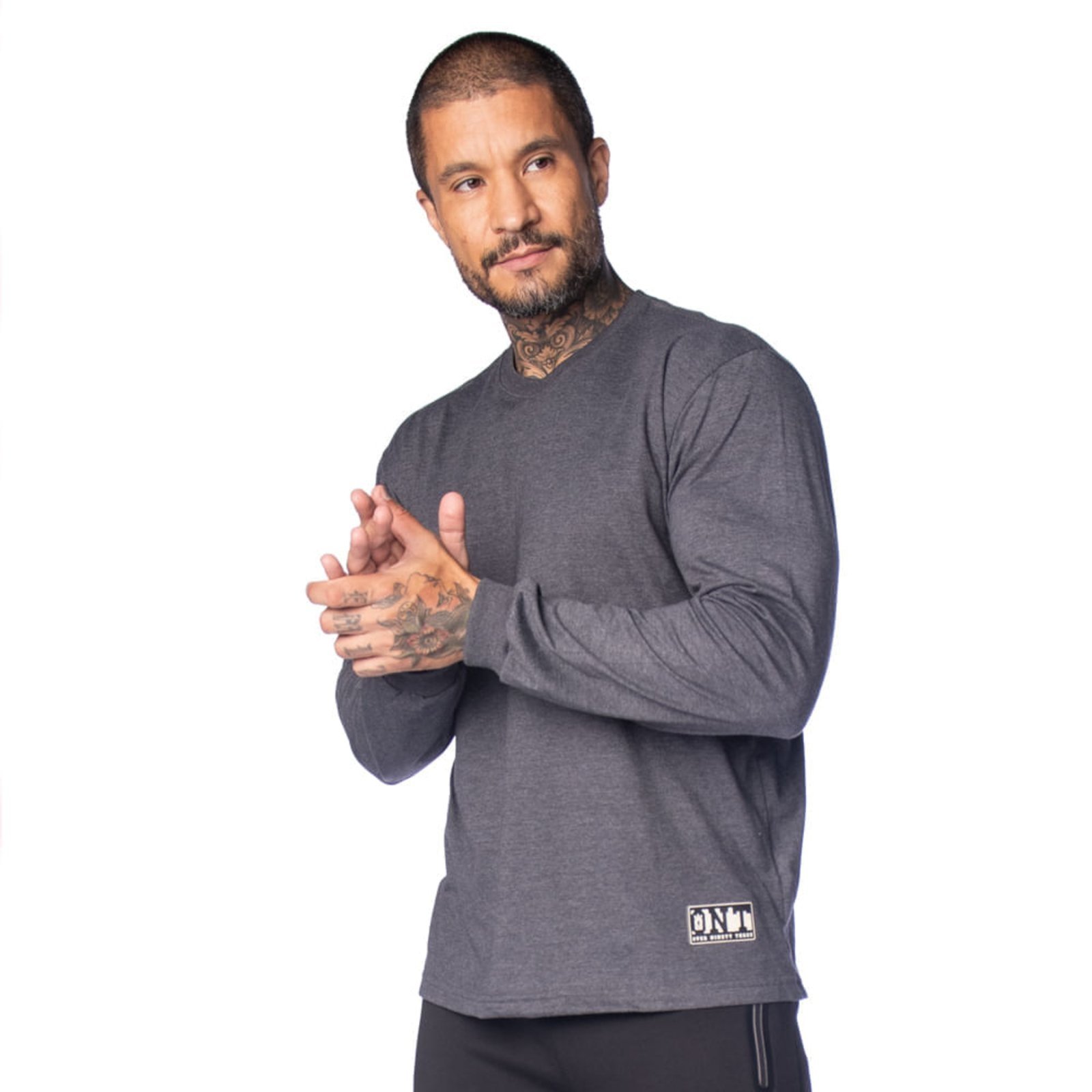 Camiseta Masculina Over Surf Manga Longa Ribana Cinza Escuro