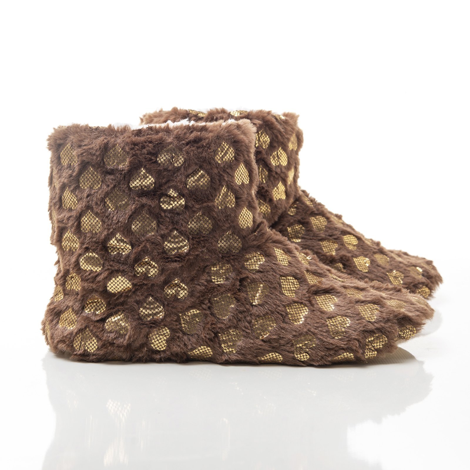 Infantil – Pantufa Botinha Feminina Ivana Coração Marrom