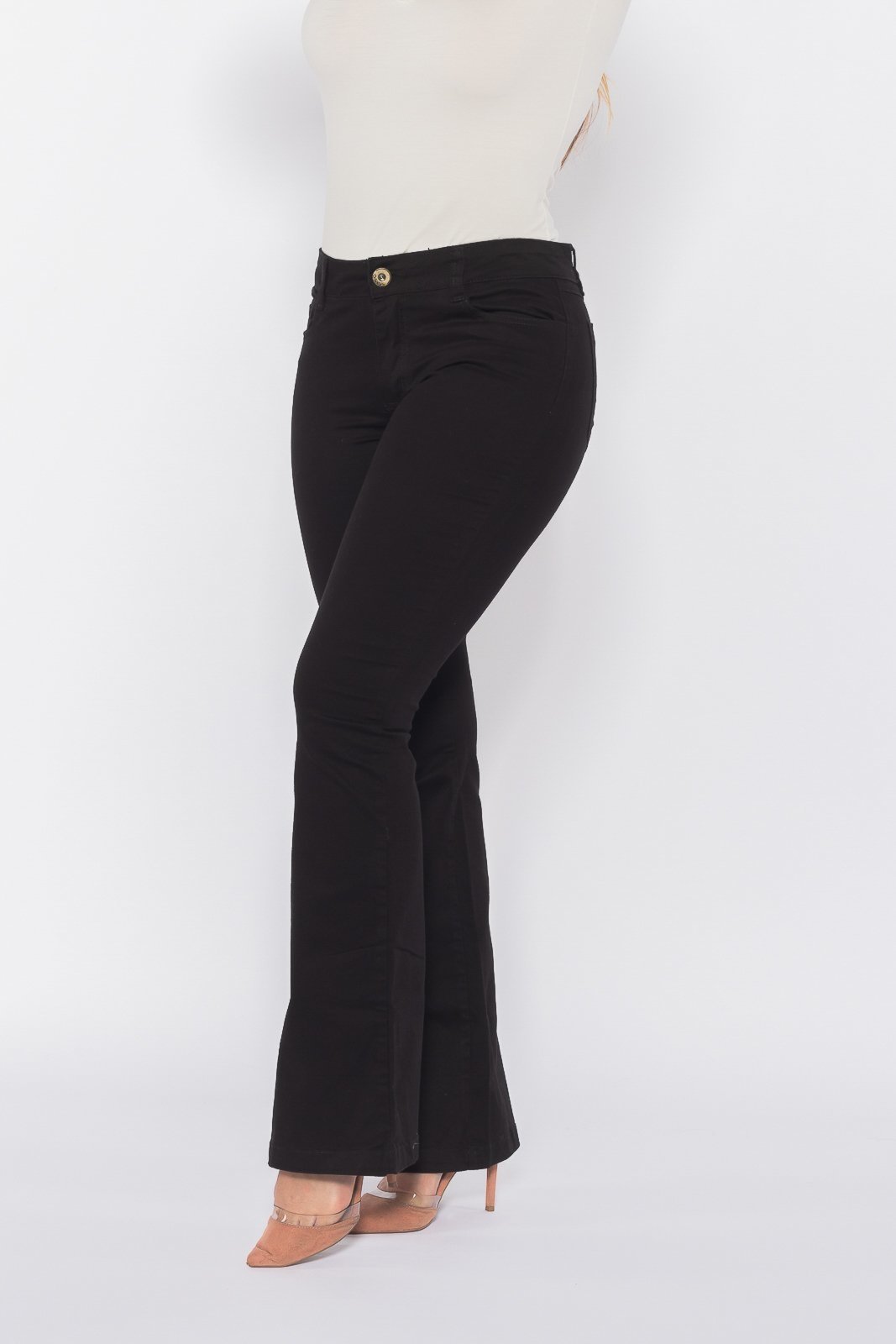 Calça Sarja Macaw Flare Julia 7825 Preto