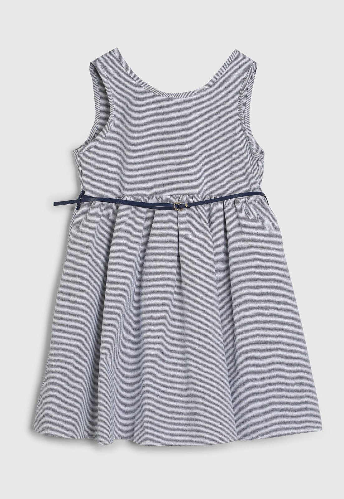 Vestido Milon Listrado com Cinto Branco