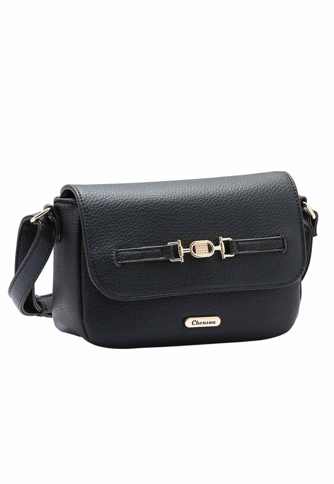 Bolsa Feminina Chenson Original Minimalista Transversal Preto 3485021