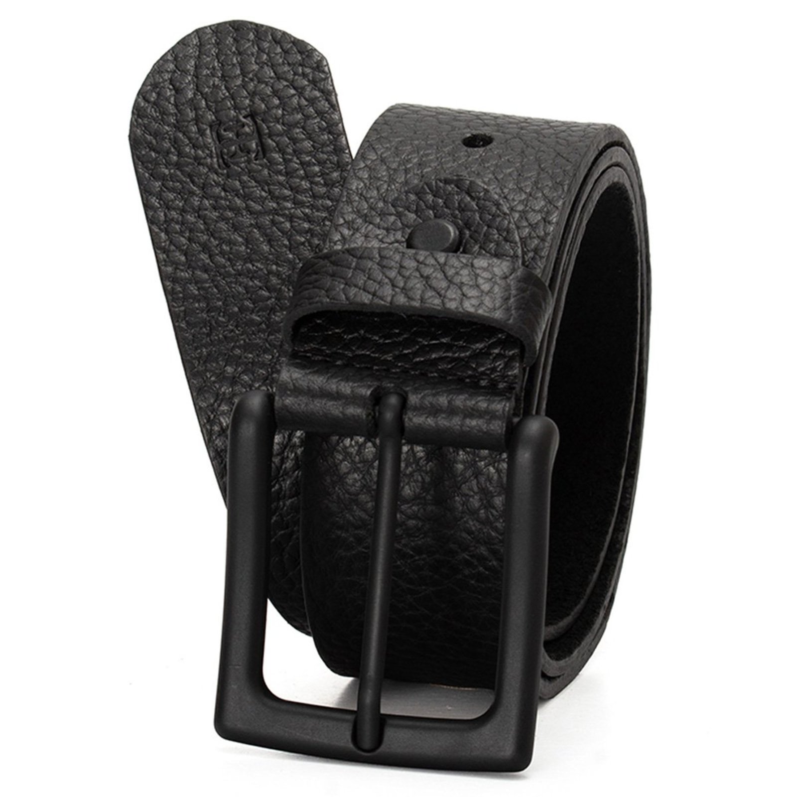 Cinto masculino 100% couro na cor preto com fivela preta