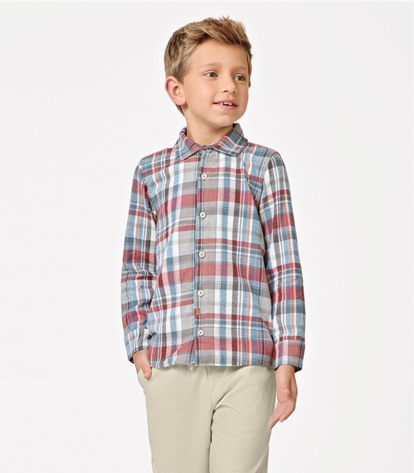 Infantil - Camisa Manga Longa Xadrez Trick Nick Preto