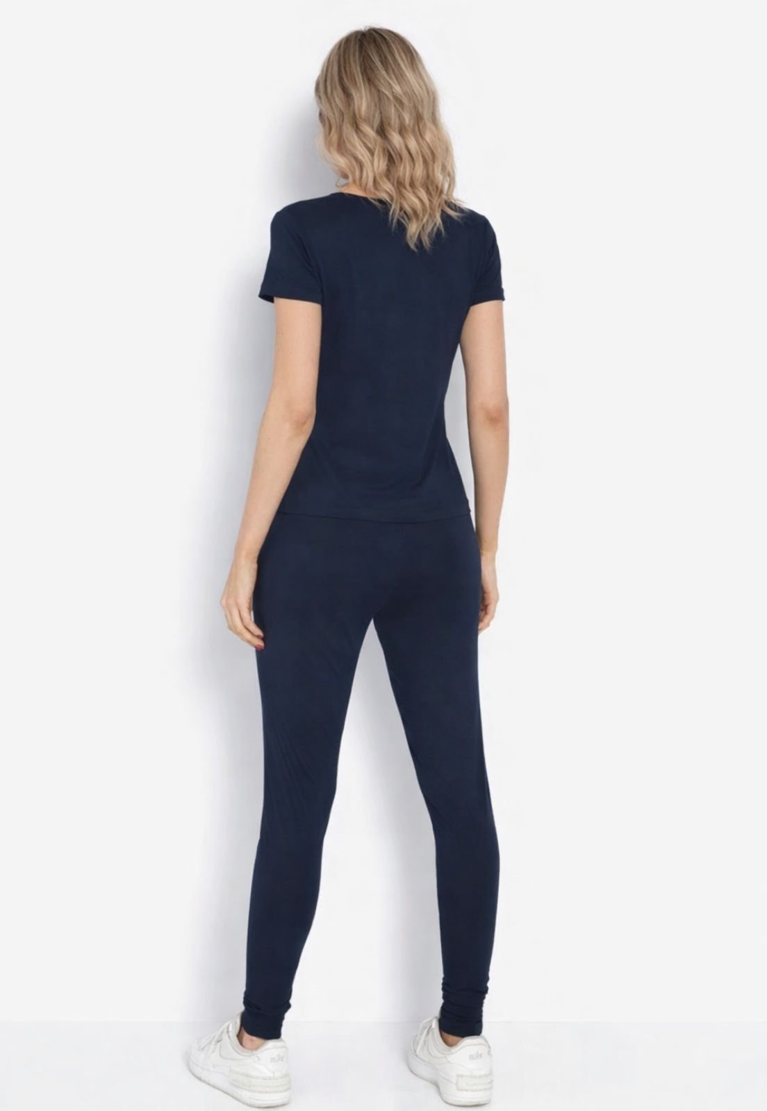 Vista 3 Conjunto Maria Paes Calça e Blusa Marinho com Viés Mescla azul marinho Maria Paes azul marinho
