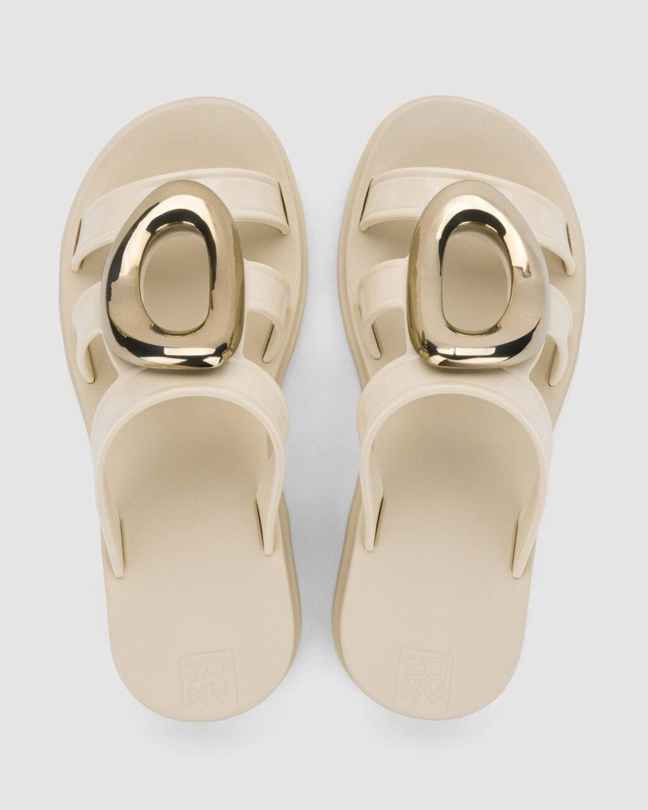 Chinelo Slide Feminino Zaxy Voice Off-white