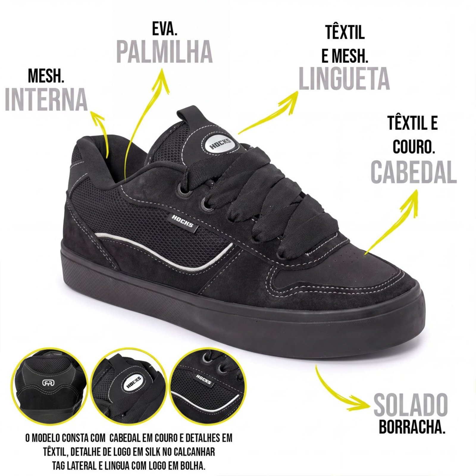 Tênis Hocks Puff Full Moon Unissex | Preto