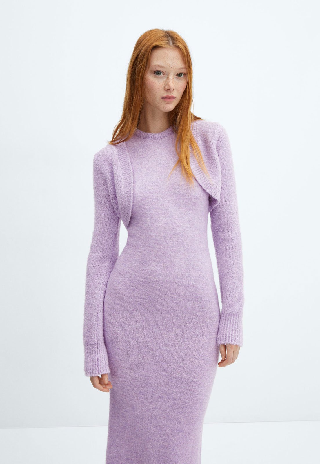 Cardigan Mango Bolero Lilás