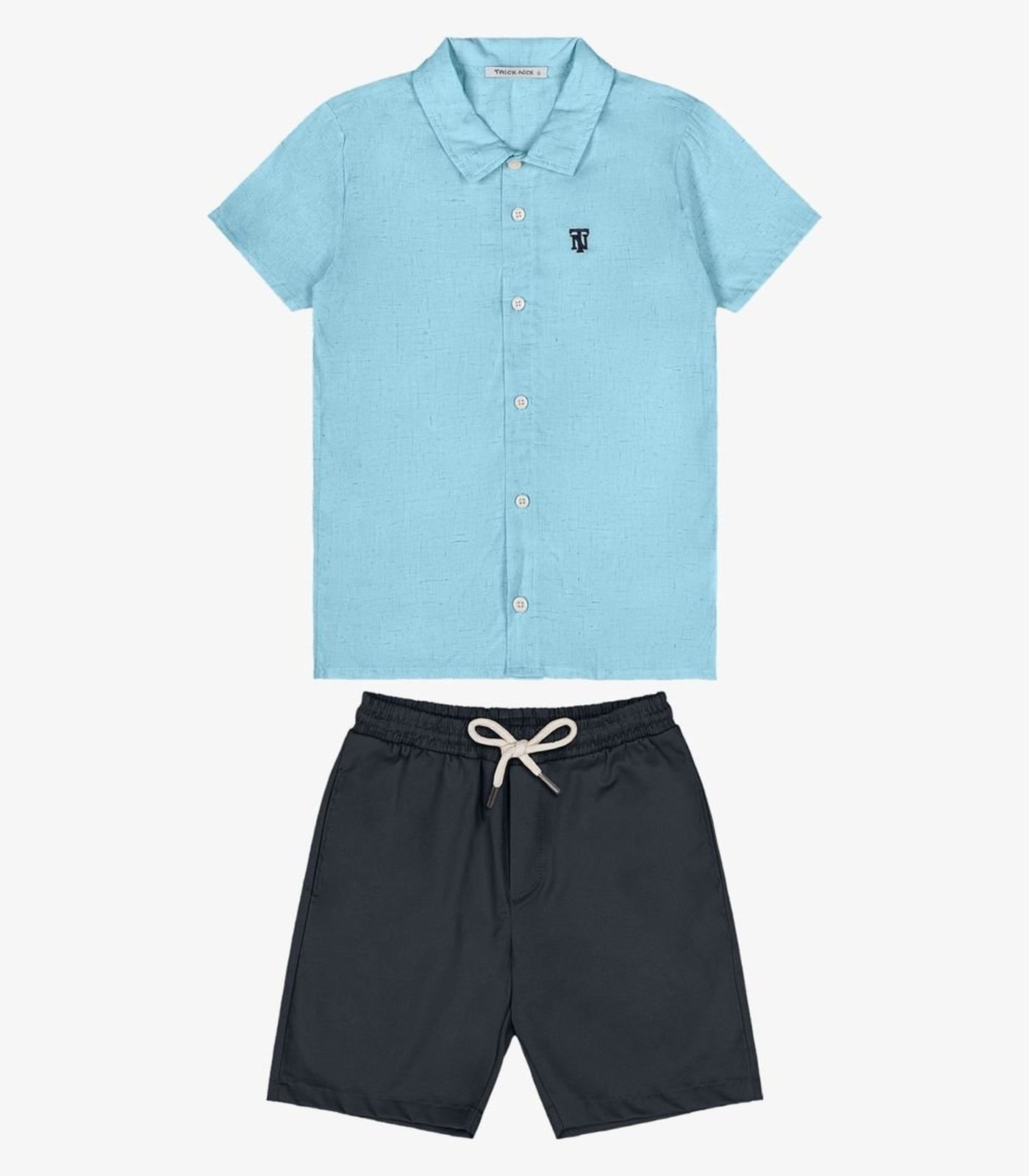 Vista 3 Infantil - Conjunto Menino Camisa Com Bermuda Trick Nick azul Trick Nick azul