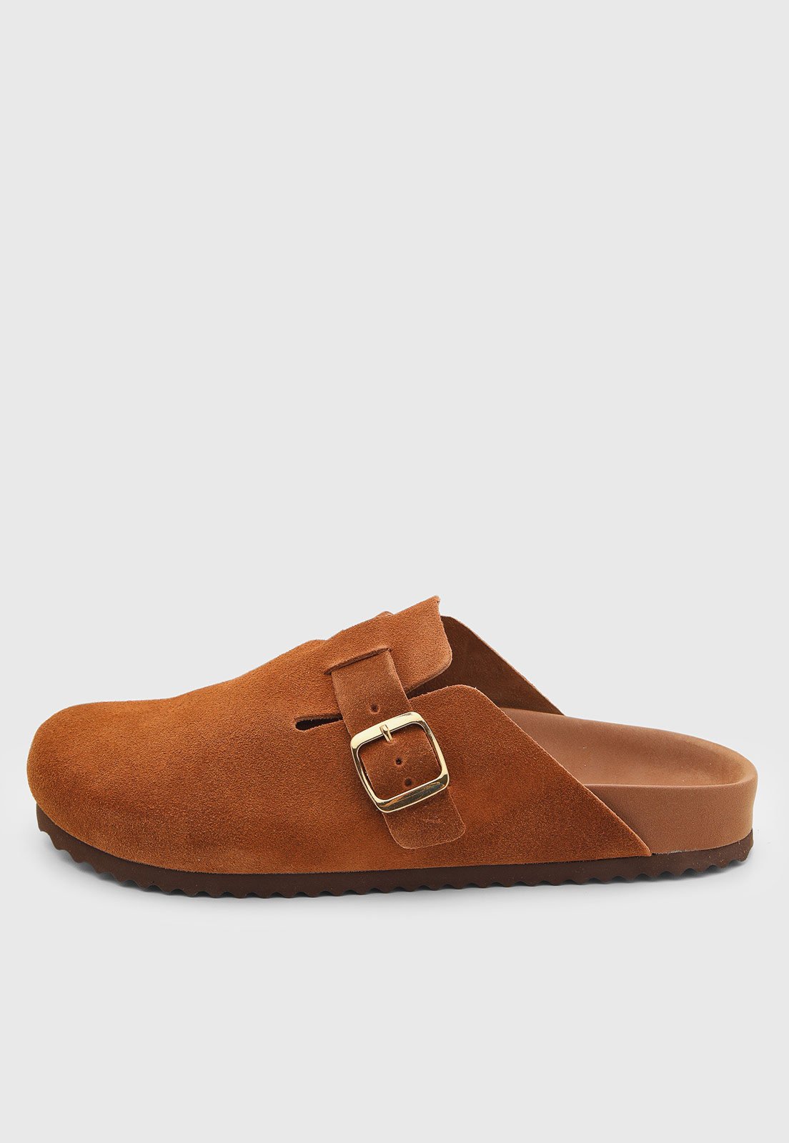 Mule ANACAPRI Couro Fivela Caramelo
