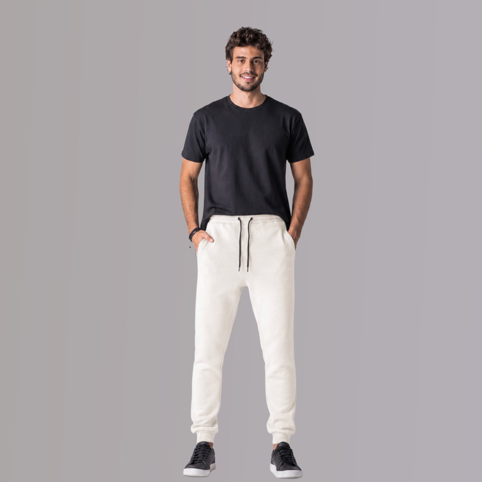 Calça Moletom Masculina Zune OFF WHITE