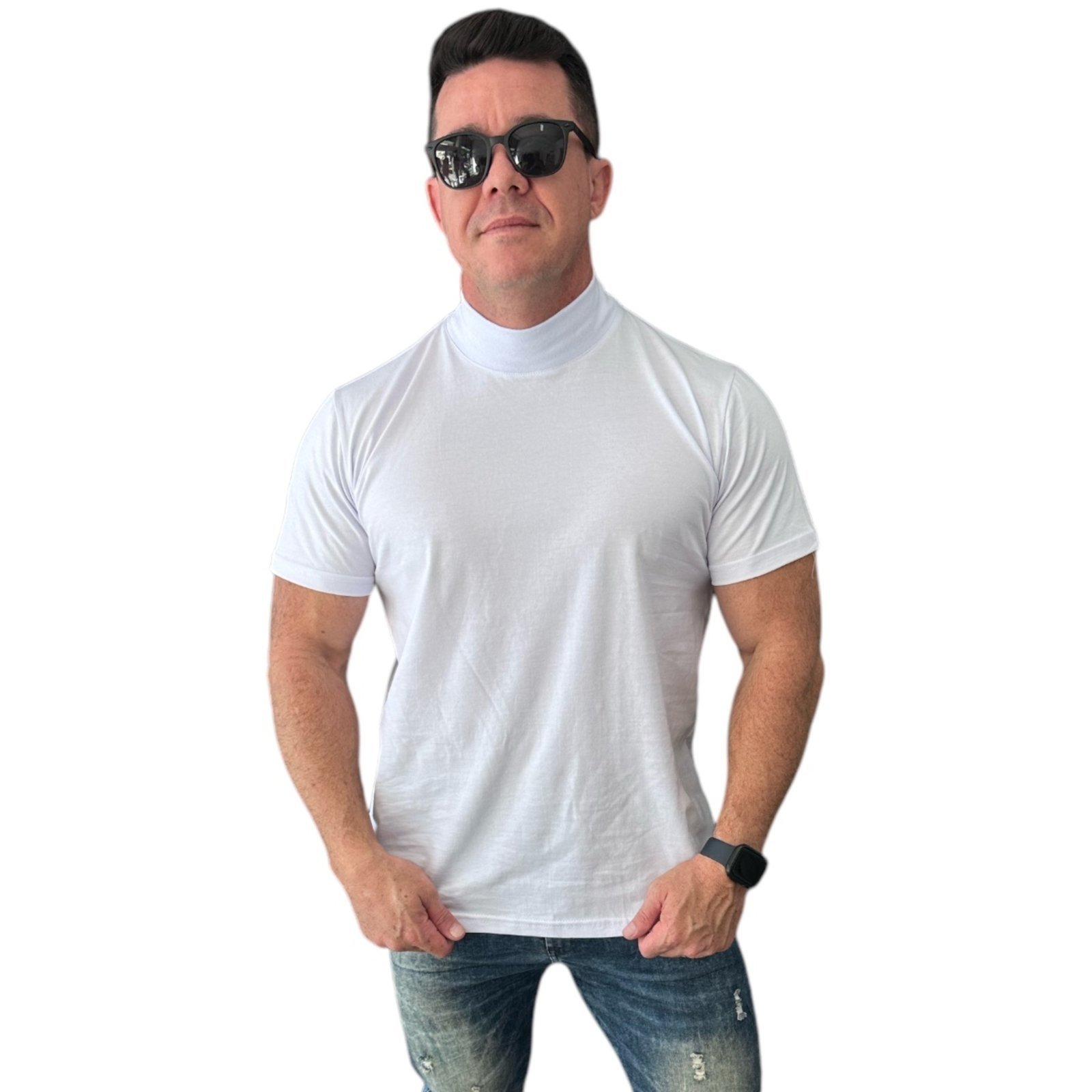 Camiseta gola alta Stecchi