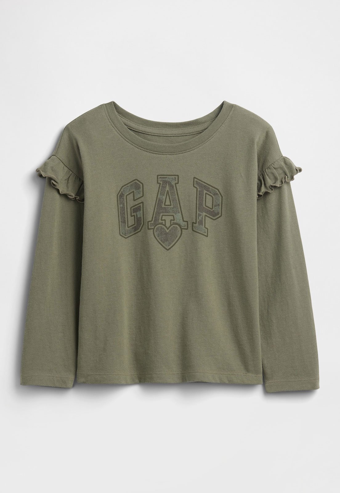 Camiseta GAP Babados Logo Verde