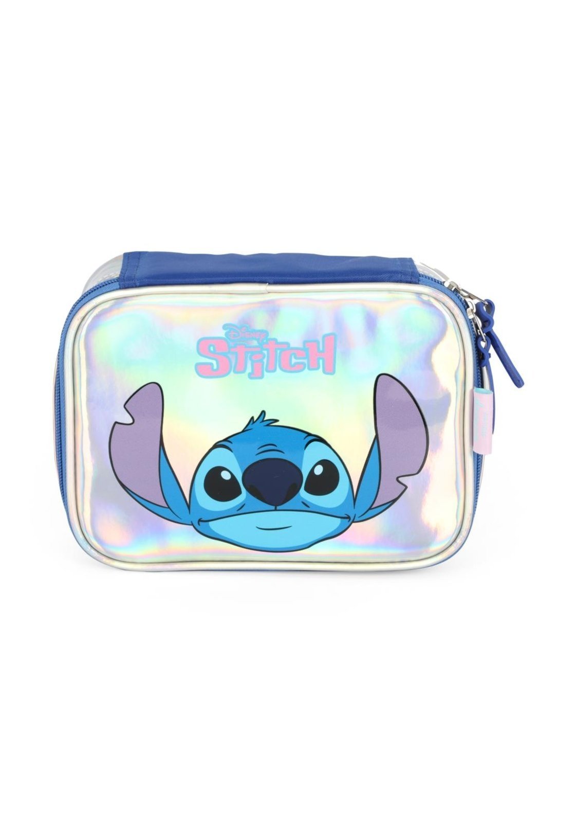 Vista 2 Infantil - Estojo Box Médio 100 pens Metalizado Stitch Disney Luxcel prata Luxcel prata